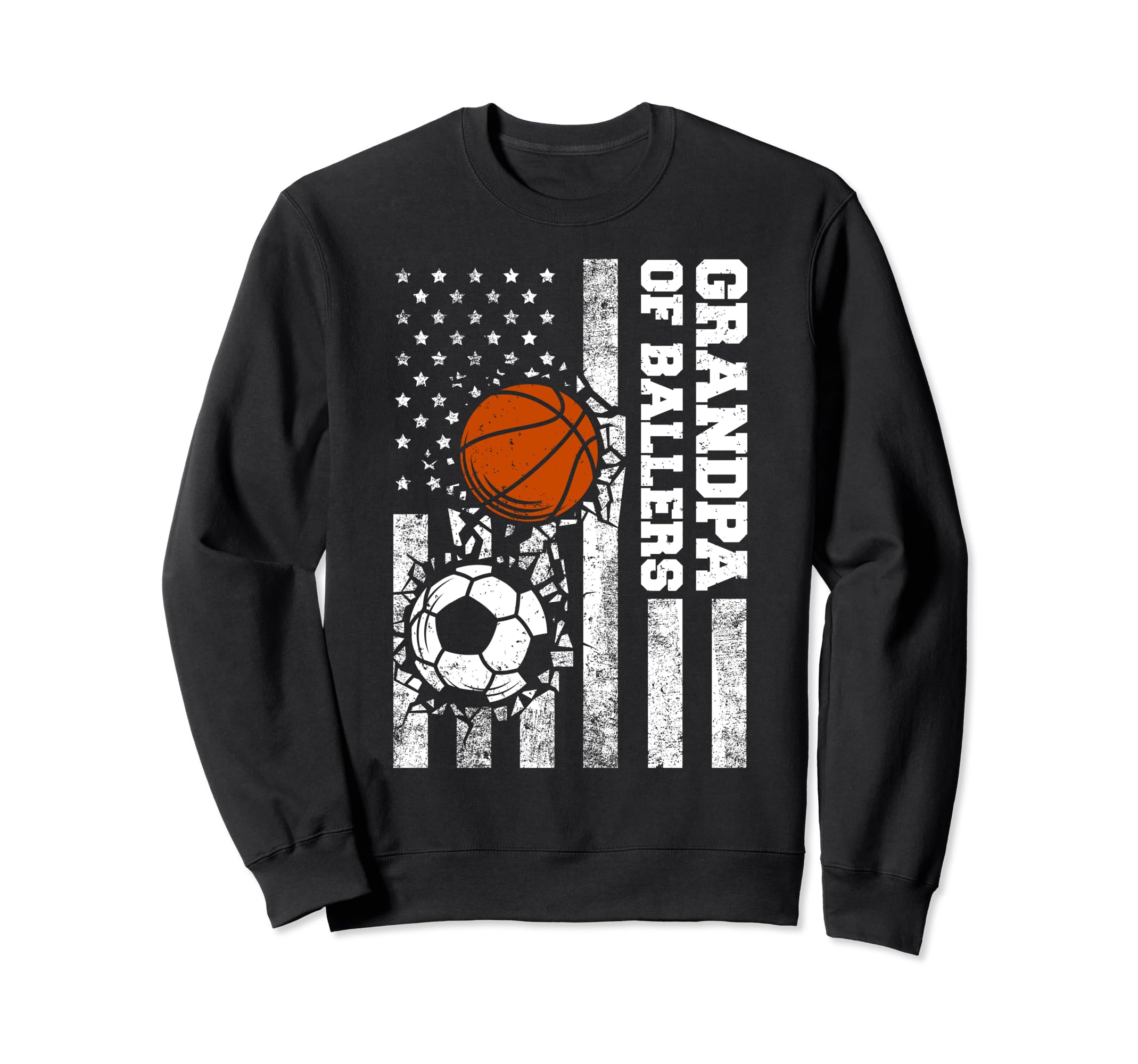 Grandpa Ballers Funny Usa Flag Soccer Sweatshirt - Graphic Print Men Women - T-Shirt, Sweatshirt, Hoodie