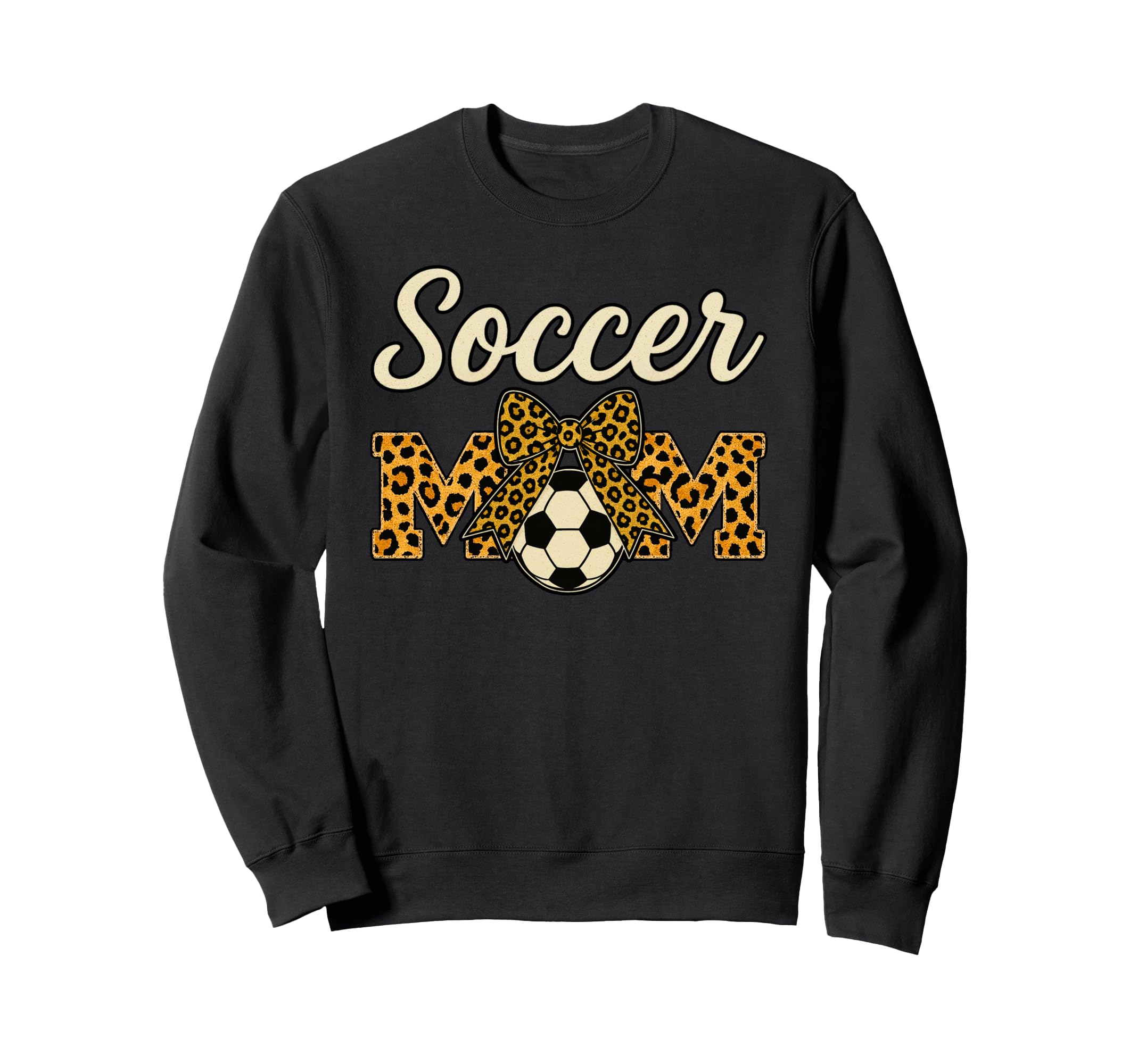Soccer Mother Leopard Coquette Bow Mom Sweatshirt - Trendy Graphic Unisex - T-Shirt, Sweatshirt, Hoodie