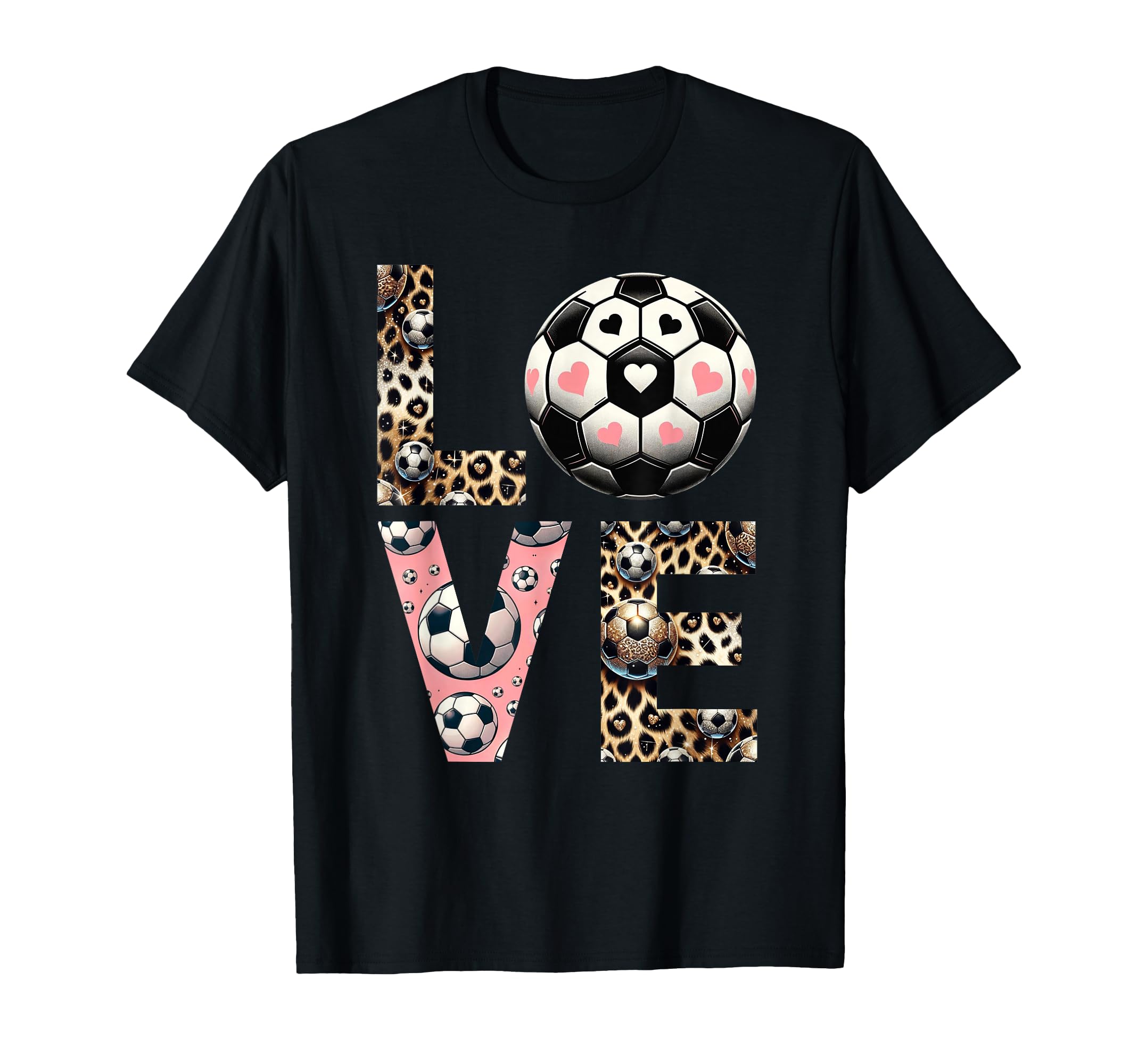 Love Soccer Leopard Soccer Player T-Shirt - Streetwear Style Men Women - T-Shirt, Sweatshirt, Hoodie
