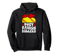 Busy Raising Ballers Softball Mom Hoodie - Minimalist Print Unisex - T-Shirt, Sweatshirt, Hoodie
