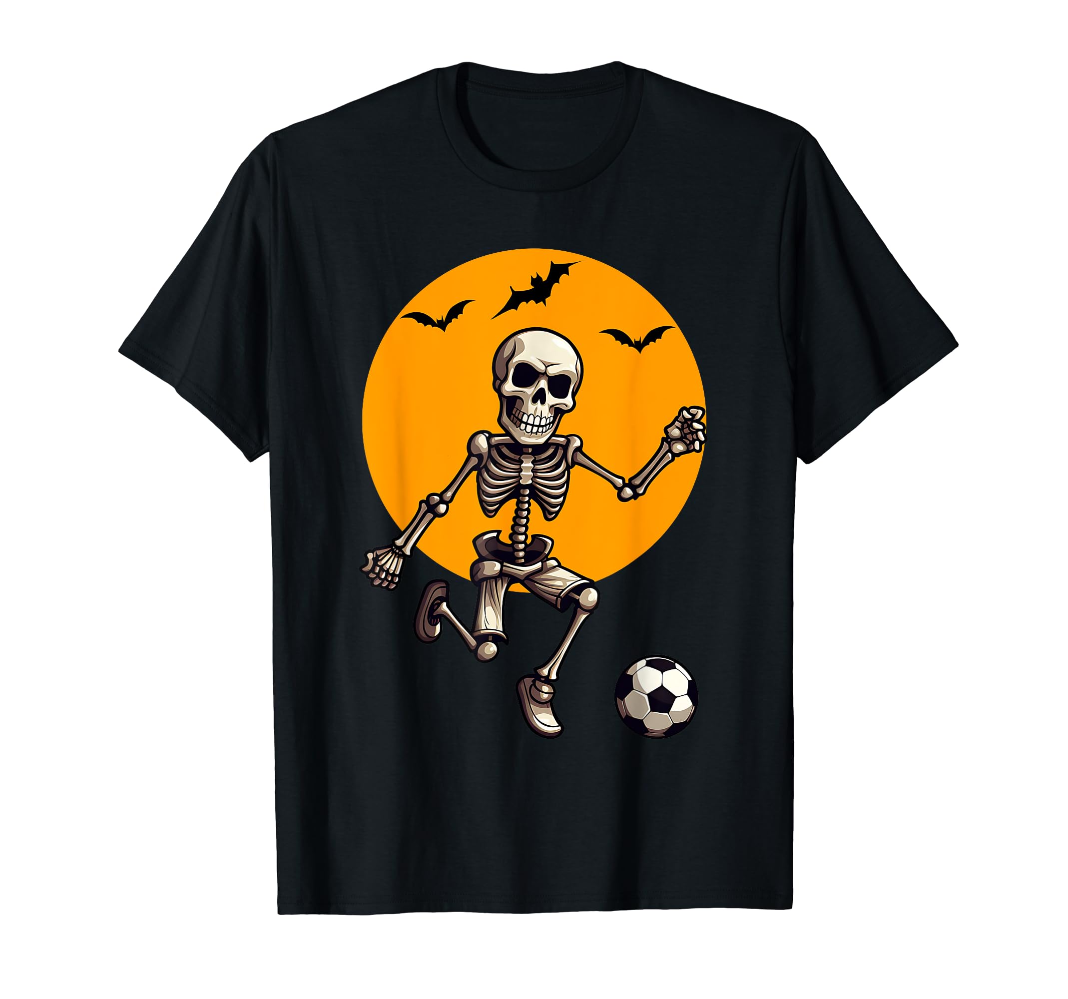 Skeleton Playing Soccer Halloween T-Shirt - Trendy Graphic for Adults - T-Shirt, Sweatshirt, Hoodie