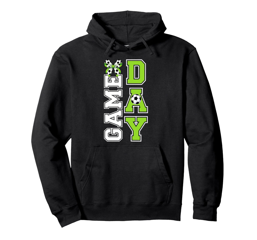 Soccer Game Day Bow Game Day Soccer Hoodie - Graphic Print for Adults - T-Shirt, Sweatshirt, Hoodie