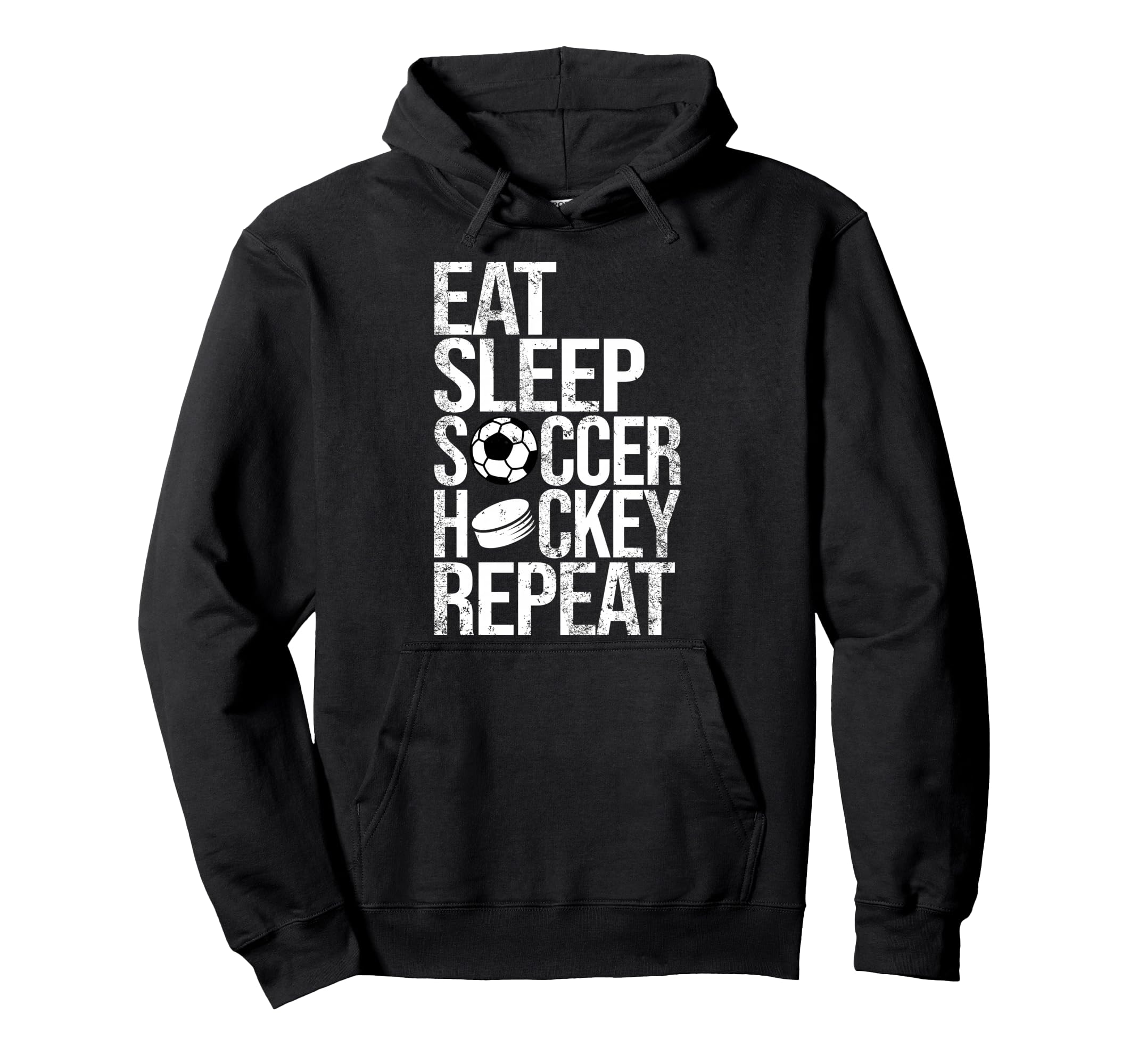 Eat Sleep Soccer Hockey Repeat Funny Hoodie - Aesthetic Graphic Men Women - T-Shirt, Sweatshirt, Hoodie