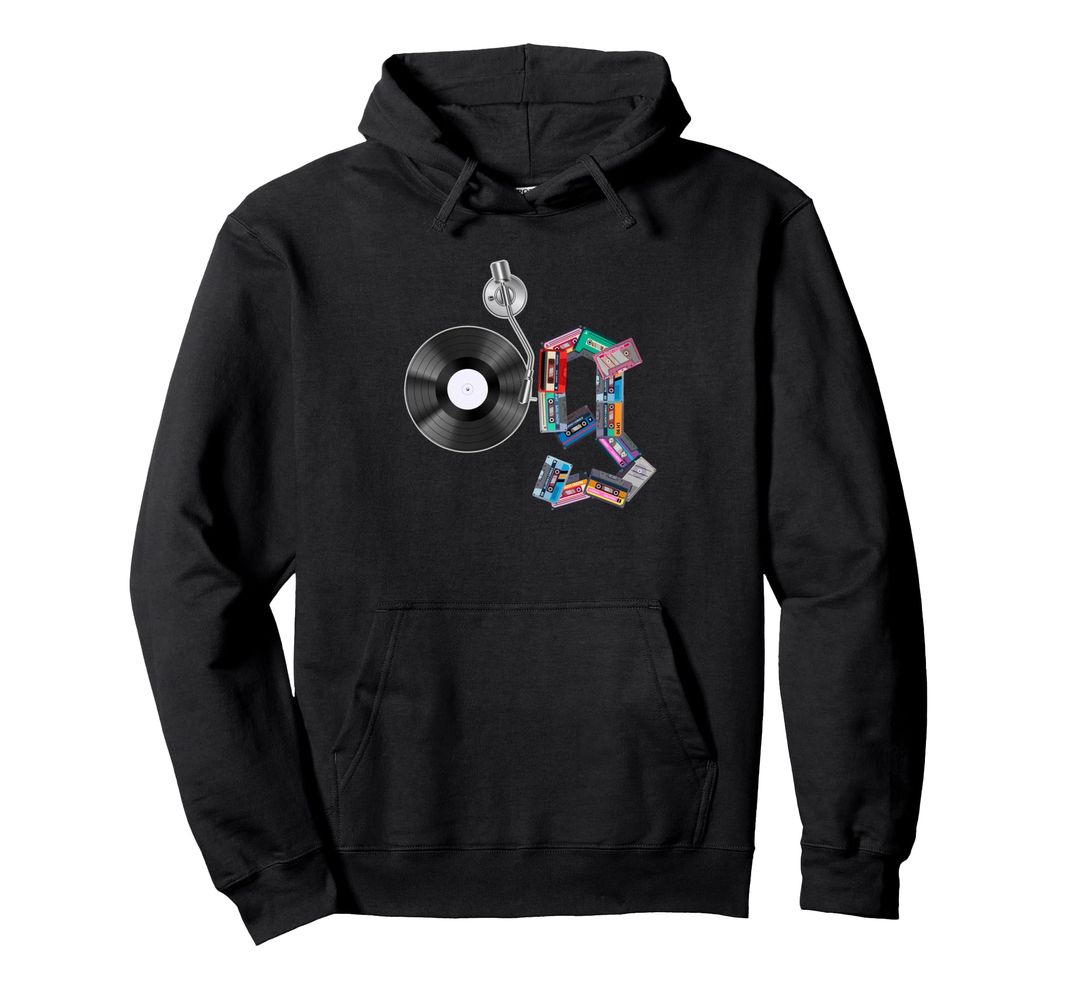 Old School Og Hip Hop Head Vinyl Hoodie - Casual Everyday Wear for Adults - T-Shirt, Sweatshirt, Hoodie