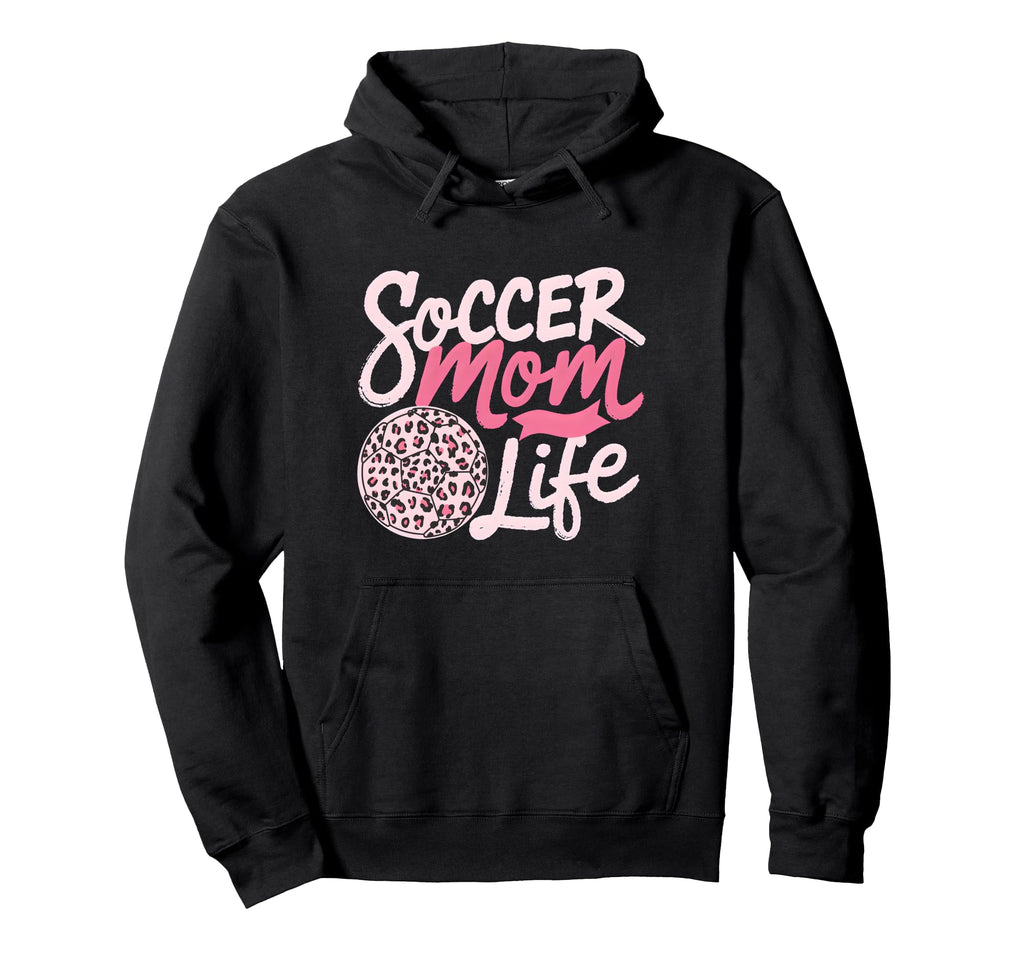 Soccer Mom Life Leopard Mama Hoodie - Graphic Print for Adults - T-Shirt, Sweatshirt, Hoodie