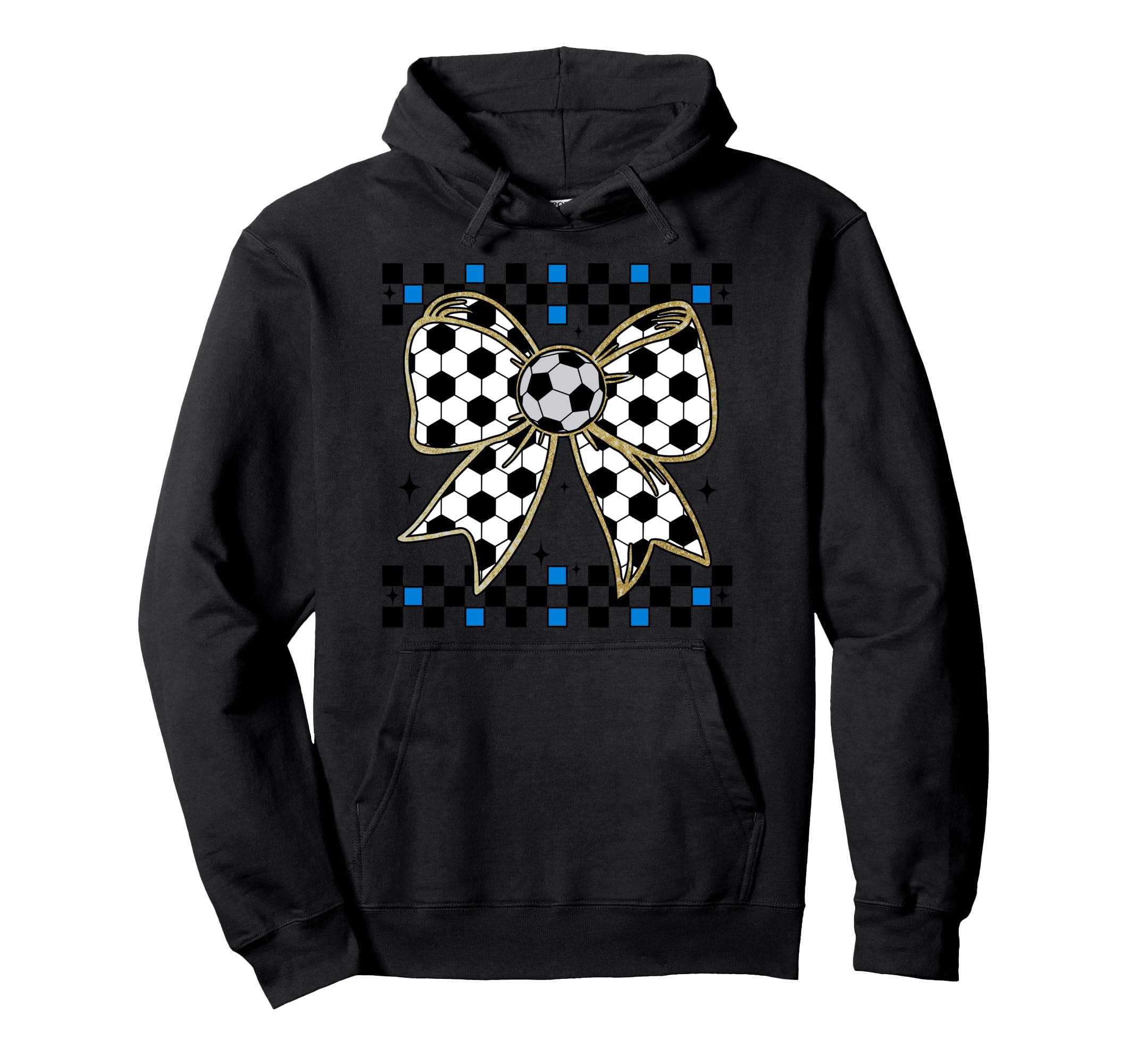Soccer Bow Checkered Ribbon Gift Sweatshirt - Custom Art Print Unisex - T-Shirt, Sweatshirt, Hoodie