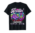 Birthday Roller Skating 9Th Rollin T-Shirt - Unique Graphic for Adults - T-Shirt, Sweatshirt, Hoodie