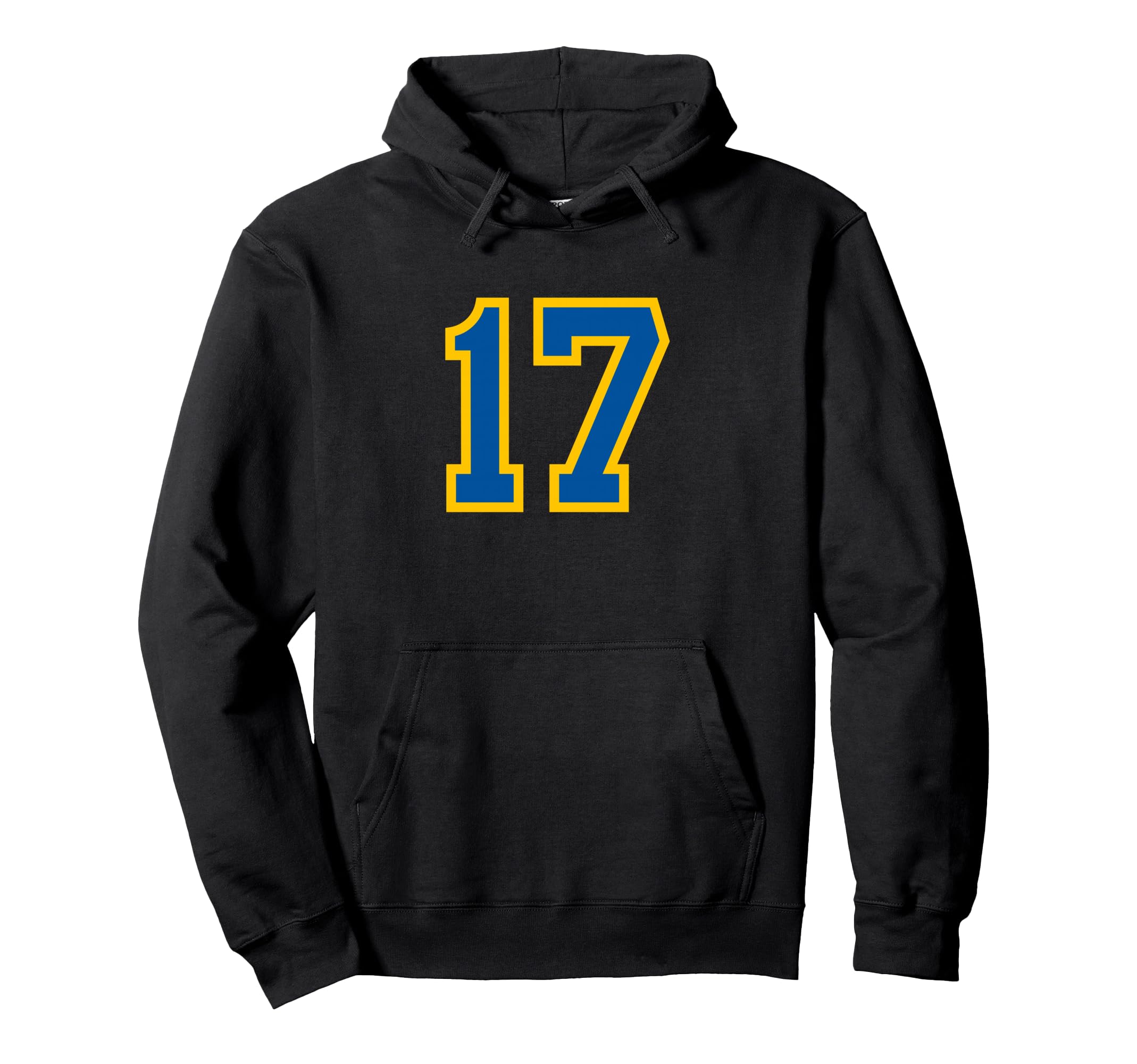 Blue Yellow Sport Team Number 17 Hoodie - Aesthetic Graphic Unisex - T-Shirt, Sweatshirt, Hoodie