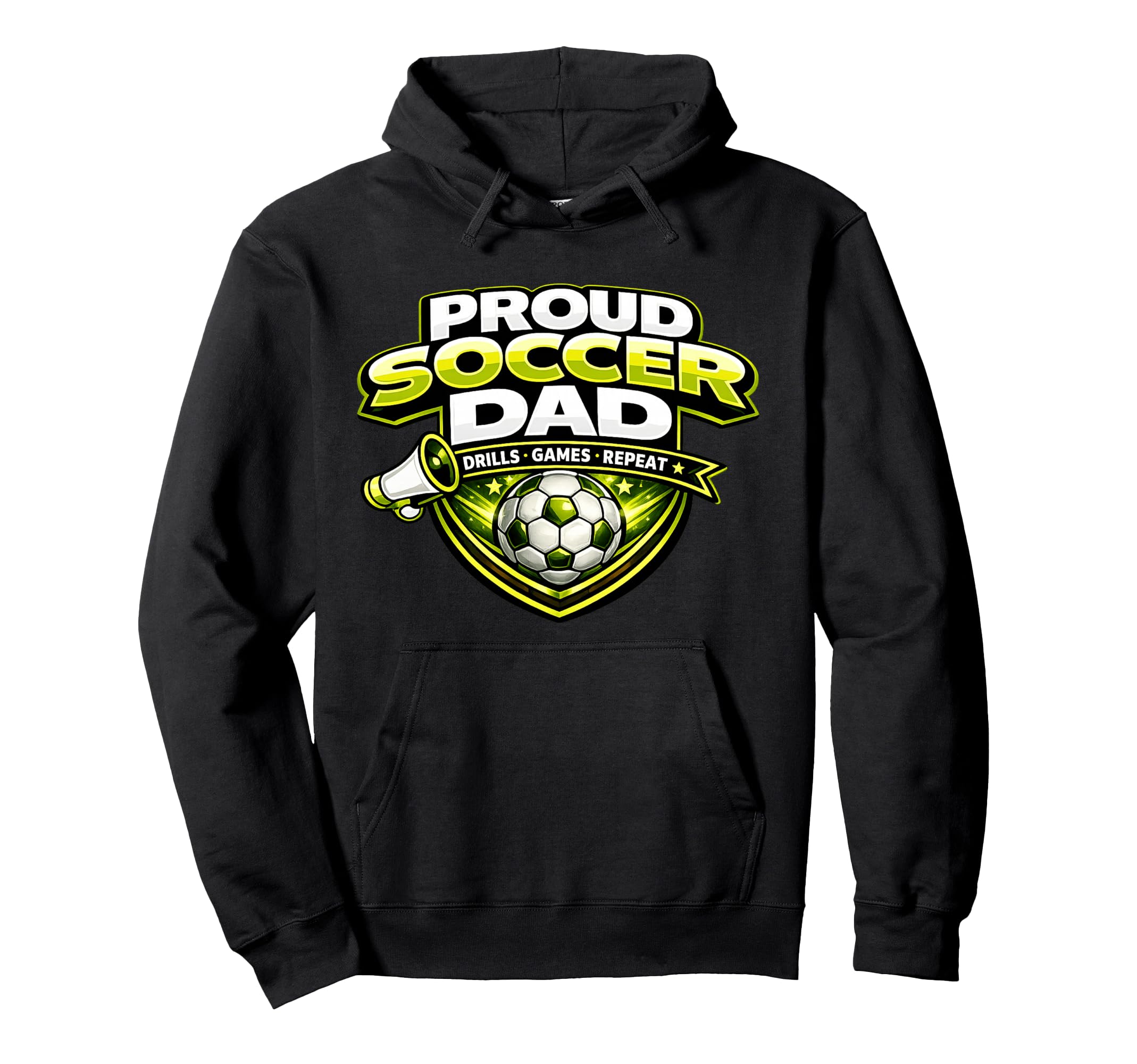 Soccer Dad Funny Proud Drills Games Hoodie - Novelty Apparel for Adults - T-Shirt, Sweatshirt, Hoodie