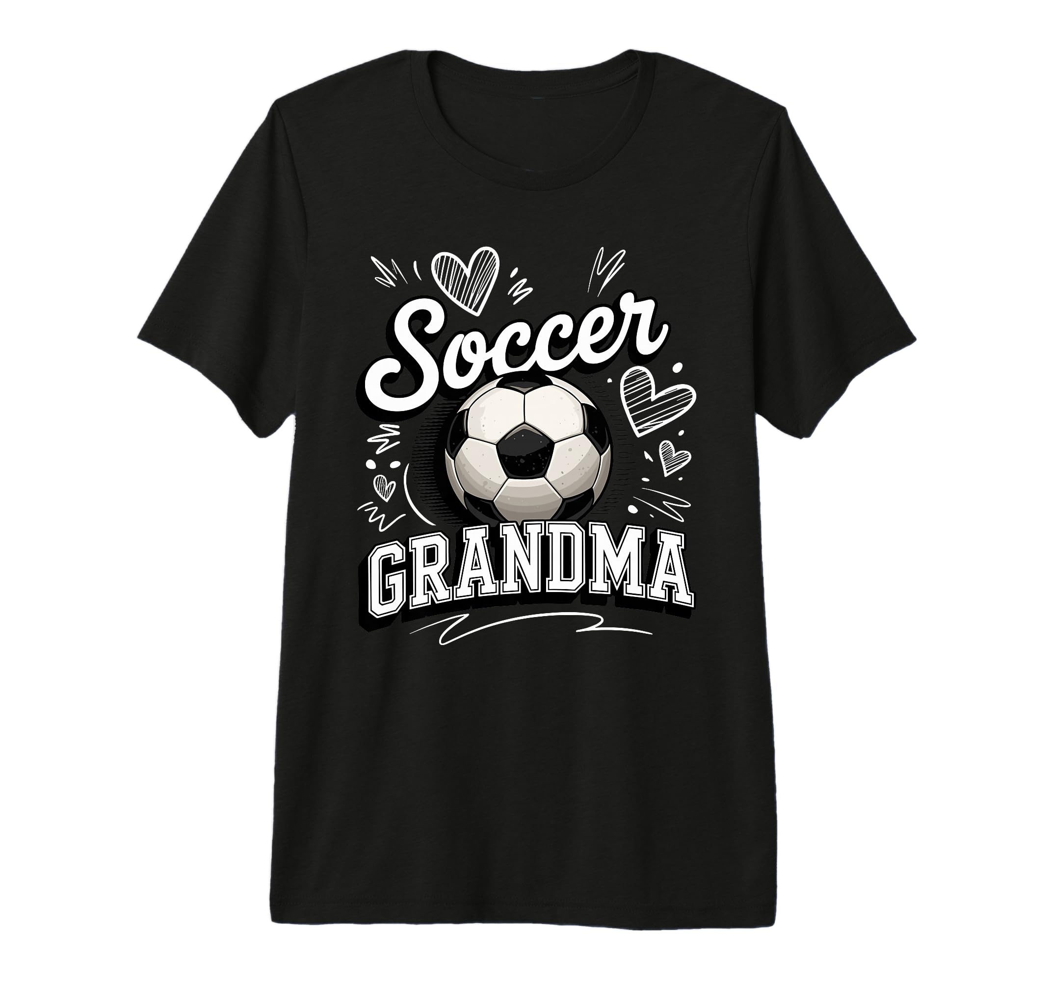 Soccer Grandma Heart Ball Stadium T-Shirt - Custom Art Print Men Women - T-Shirt, Sweatshirt, Hoodie