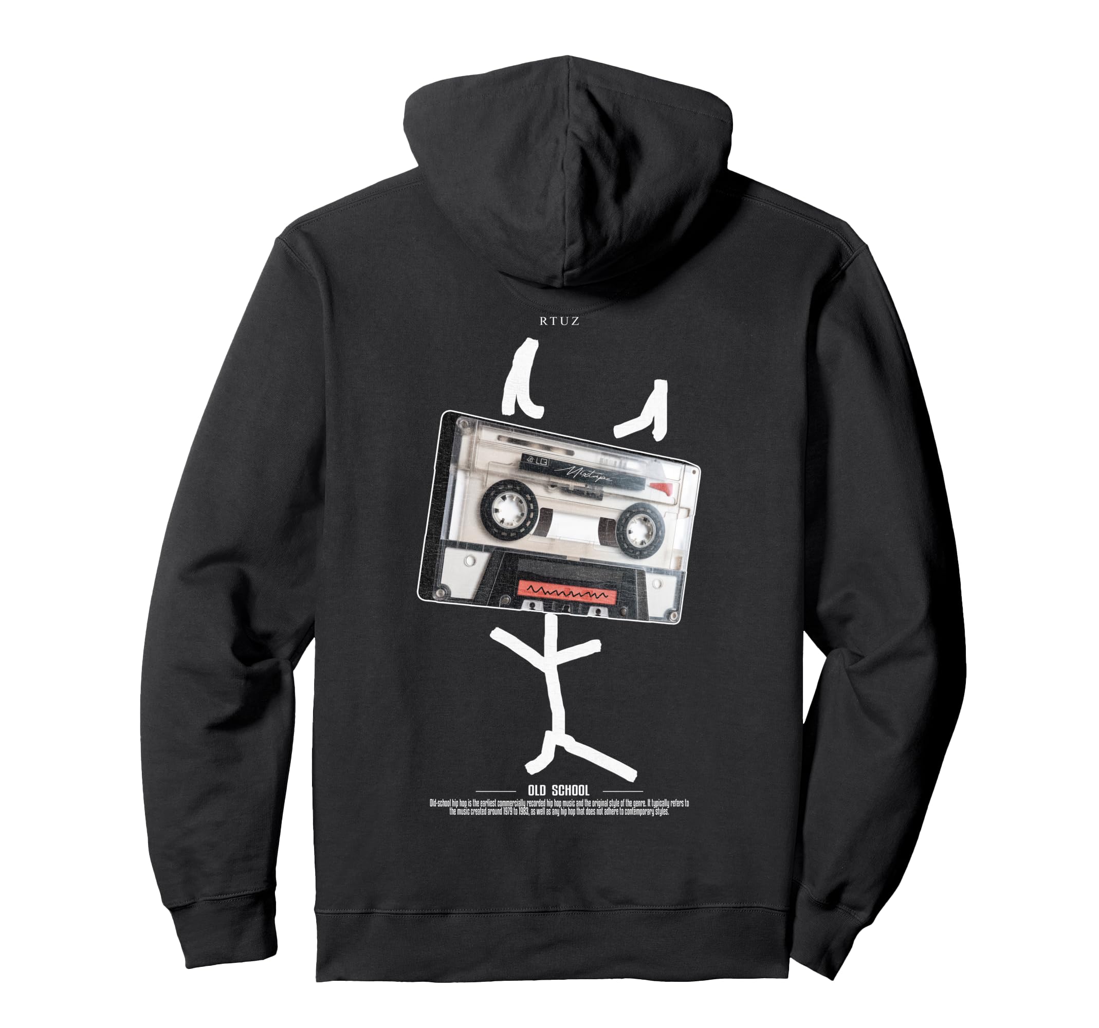 Back Streetwear Old School Music Hoodie - Aesthetic Graphic for Adults - T-Shirt, Sweatshirt, Hoodie