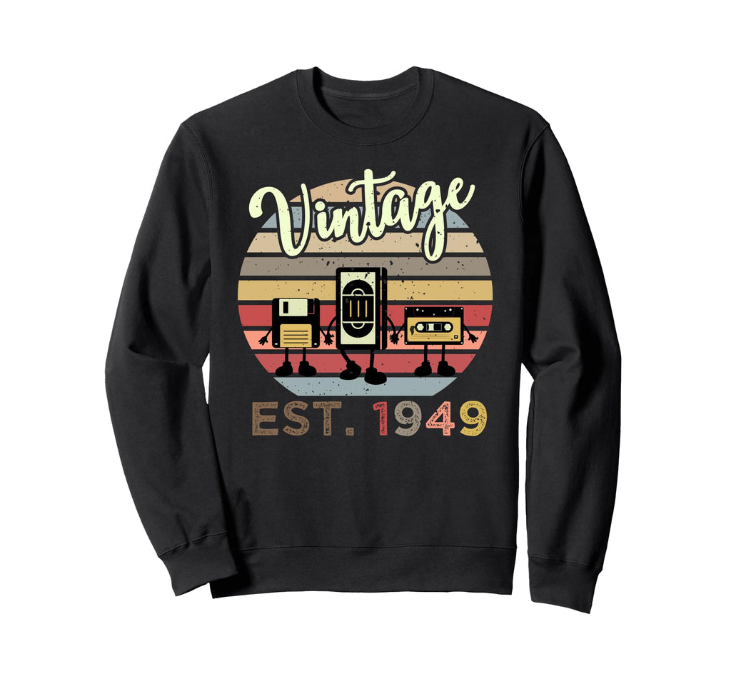 73Th Birthday 73 Years Old Est Sweatshirt - Aesthetic Graphic for Adults - T-Shirt, Sweatshirt, Hoodie