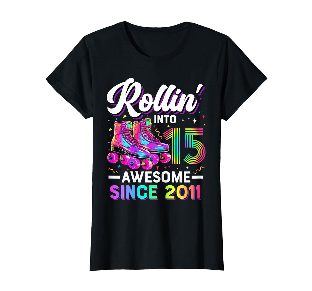15Th Birthday 15 Year Old Roller Skate T-Shirt - Minimalist Print Unisex - T-Shirt, Sweatshirt, Hoodie