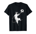 Soccer Siamese Cat Playing Ball Funny T-Shirt - Minimalist Print Unisex - T-Shirt, Sweatshirt, Hoodie