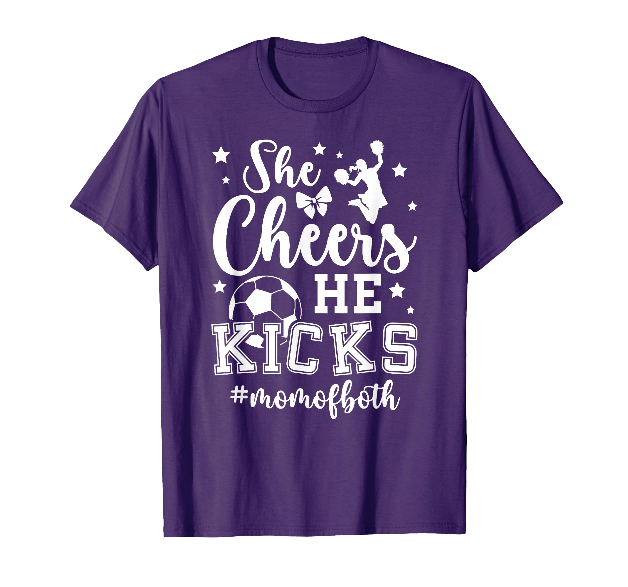She Cheers He Kicks Mom Both Cheer And T-Shirt - Custom Art Print Unisex - T-Shirt, Sweatshirt, Hoodie