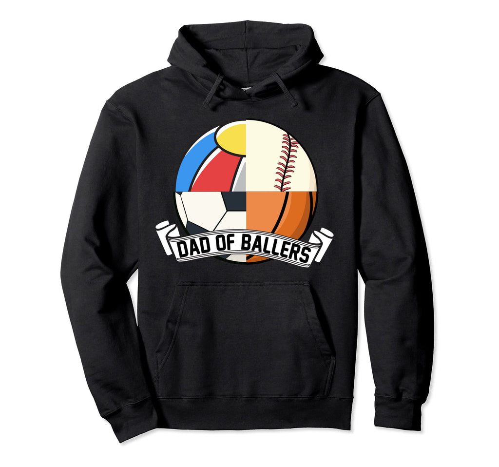 Dad Ballers Fathers Day Baseball Hoodie - Graphic Print Men Women - T-Shirt, Sweatshirt, Hoodie