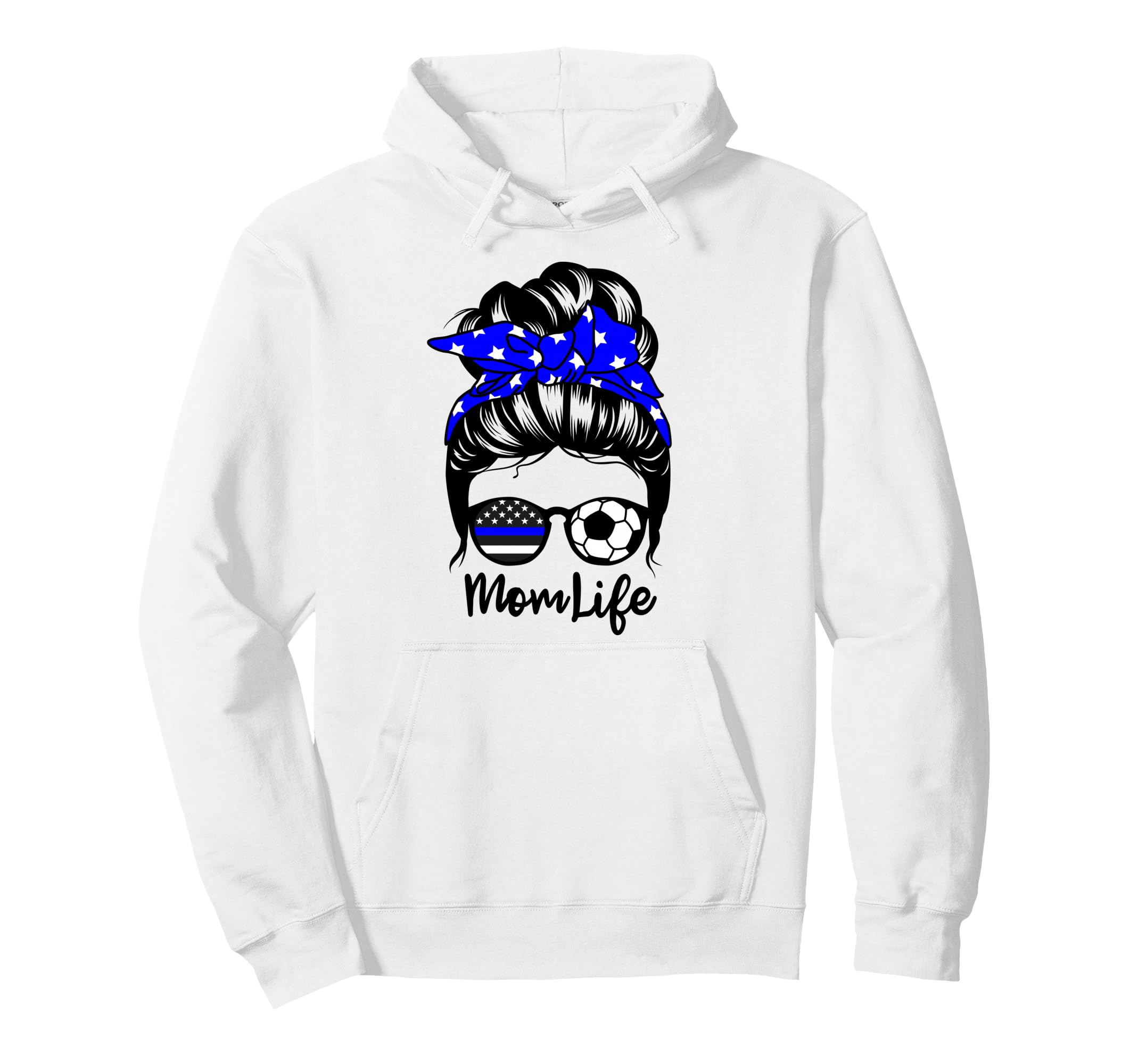 Mom Life Messy Bun Hair Funny Police Hoodie - Streetwear Style for Adults - T-Shirt, Sweatshirt, Hoodie