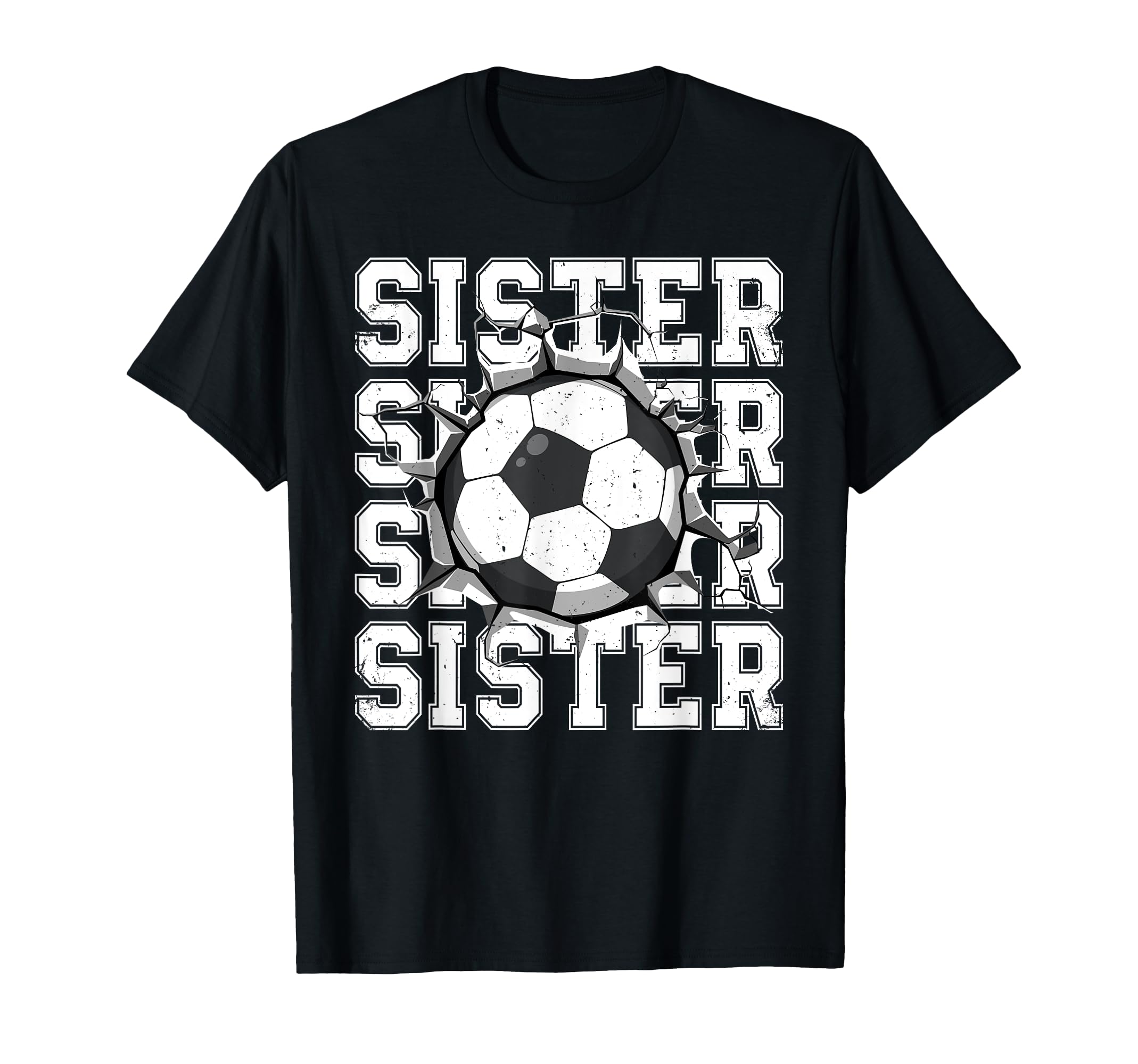 Soccer Sister Cracked Wall Family Matching T-Shirt - Unique Graphic Unisex - T-Shirt, Sweatshirt, Hoodie