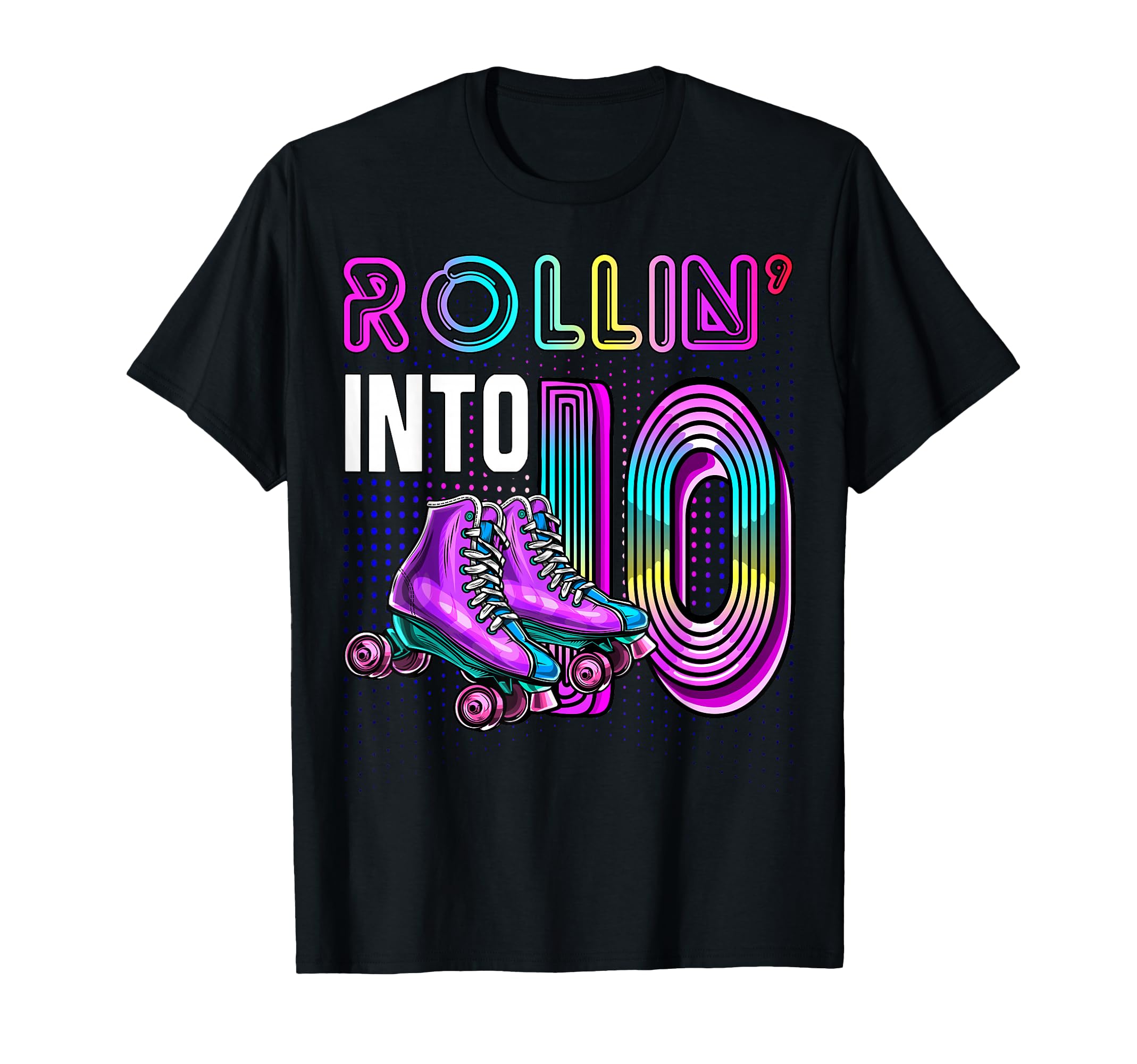 Rollin Into 10 Roller Skating Rink T-Shirt - Aesthetic Graphic for Adults - T-Shirt, Sweatshirt, Hoodie