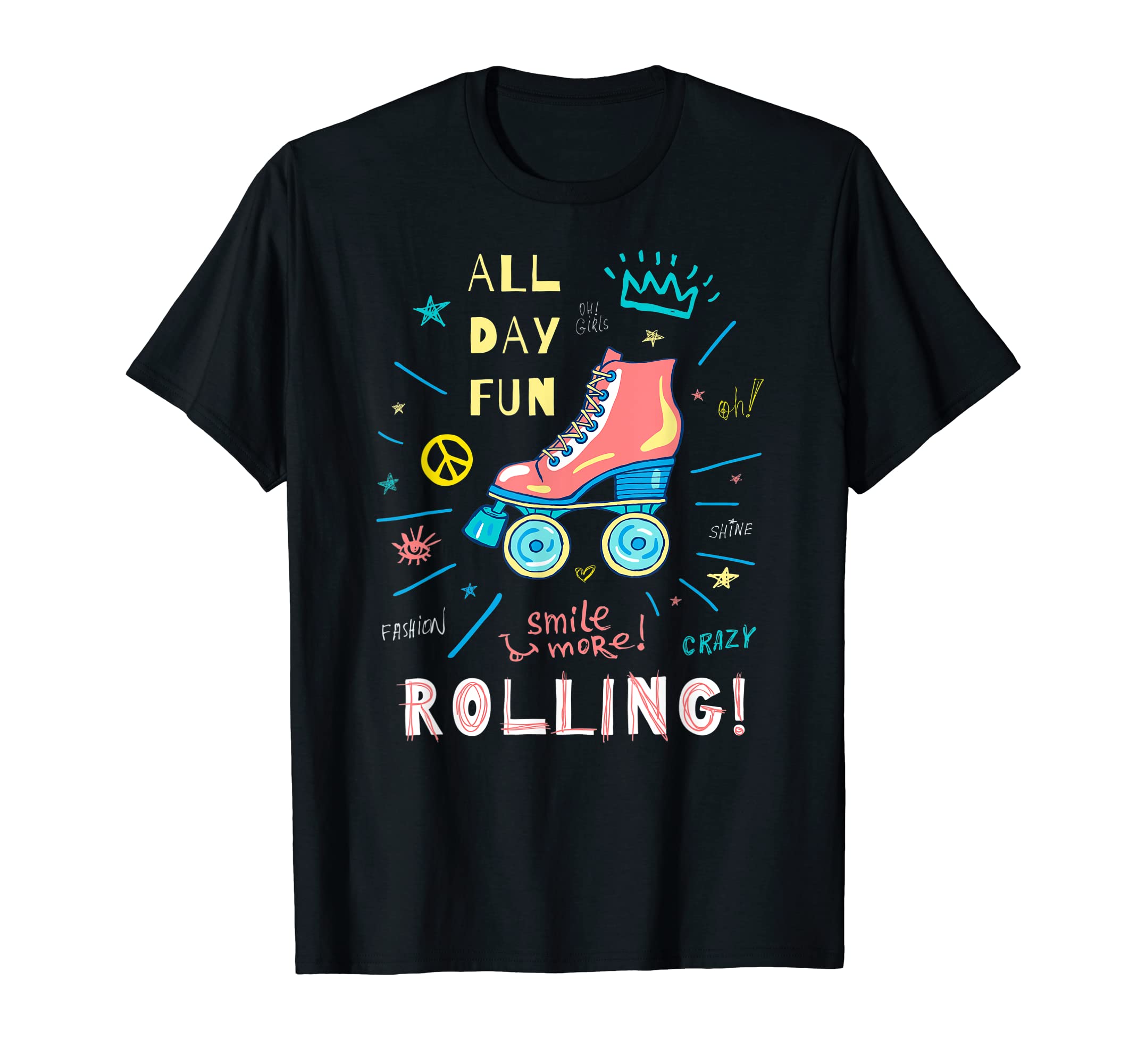 Roller Skater Skating 70S 80S T-Shirt - Casual Everyday Wear for Adults - T-Shirt, Sweatshirt, Hoodie