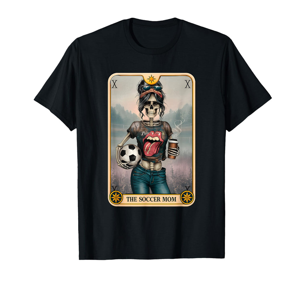 Soccer Mom Tarot Card Skeleton Messy T-Shirt - Minimalist Print for Adults - T-Shirt, Sweatshirt, Hoodie