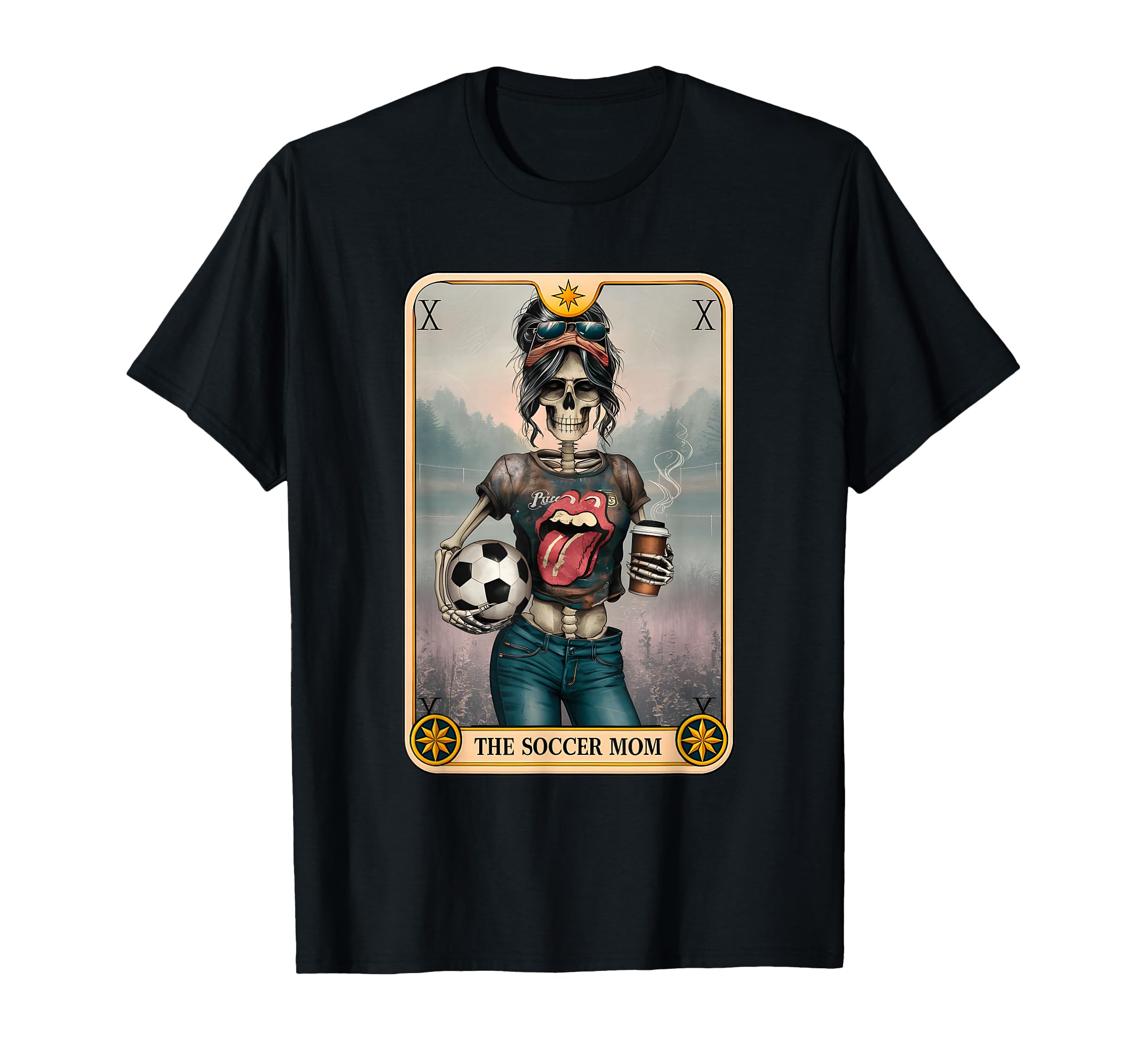 Soccer Mom Tarot Card Skeleton Messy T-Shirt - Minimalist Print for Adults - T-Shirt, Sweatshirt, Hoodie
