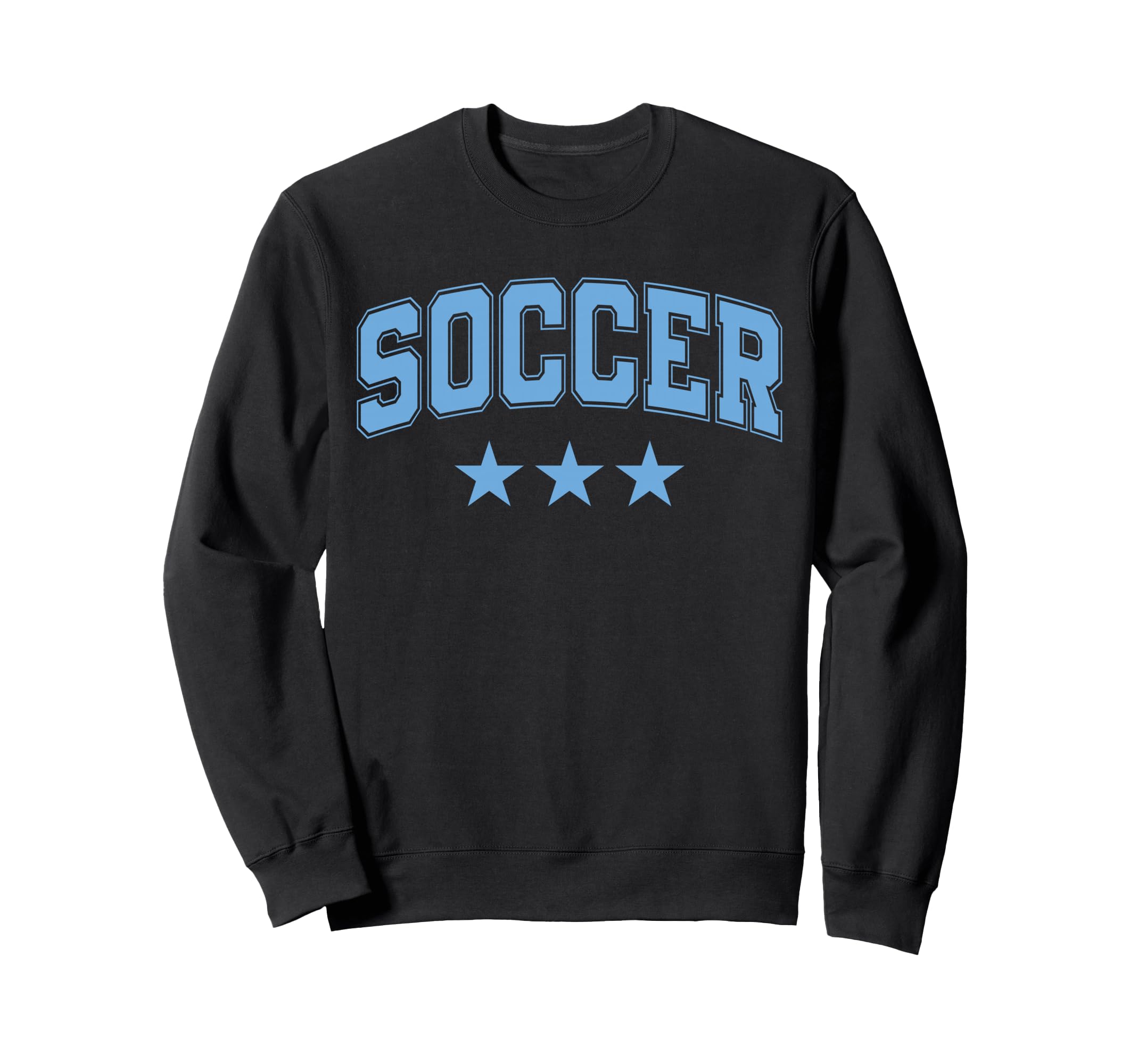 Soccer All Sky Blue Stars Text Sweatshirt - Graphic Print Unisex - T-Shirt, Sweatshirt, Hoodie