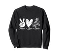 Peace Love Skate Roller Skating Sweatshirt - Minimalist Print for Adults - T-Shirt, Sweatshirt, Hoodie