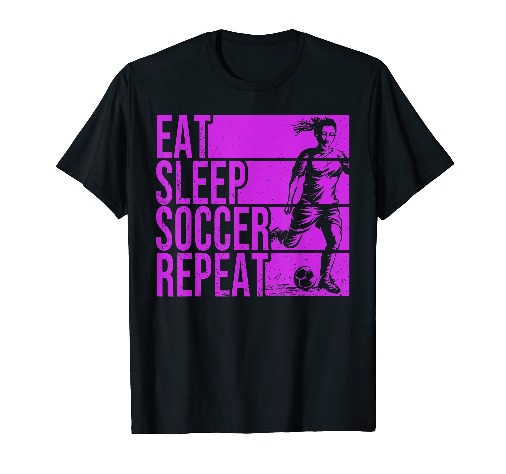 Eat Sleep Soccer Repeat Funny T-Shirt - Aesthetic Graphic Unisex - T-Shirt, Sweatshirt, Hoodie