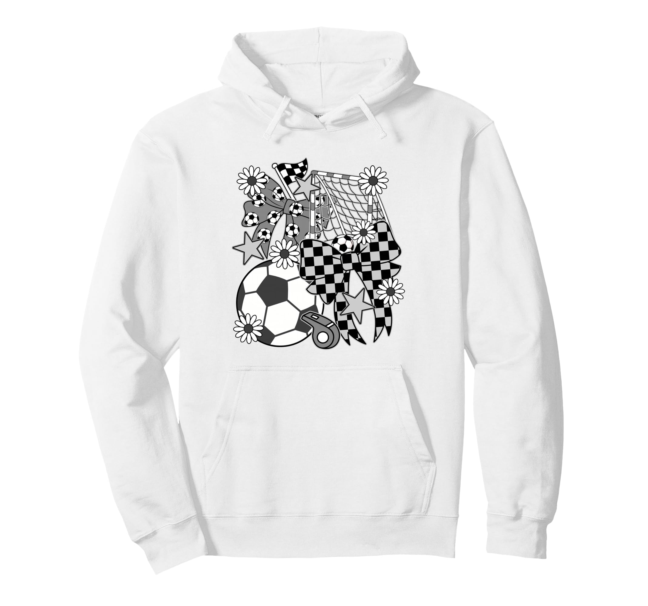 Soccer Ball Mama Coquette Bow Soccer Mom Hoodie - Graphic Print Men Women - T-Shirt, Sweatshirt, Hoodie