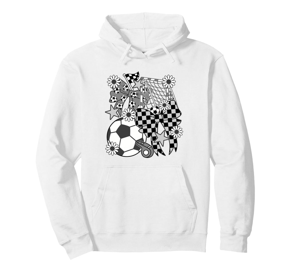 Soccer Ball Mama Coquette Bow Soccer Mom Hoodie - Aesthetic Graphic Unisex - T-Shirt, Sweatshirt, Hoodie