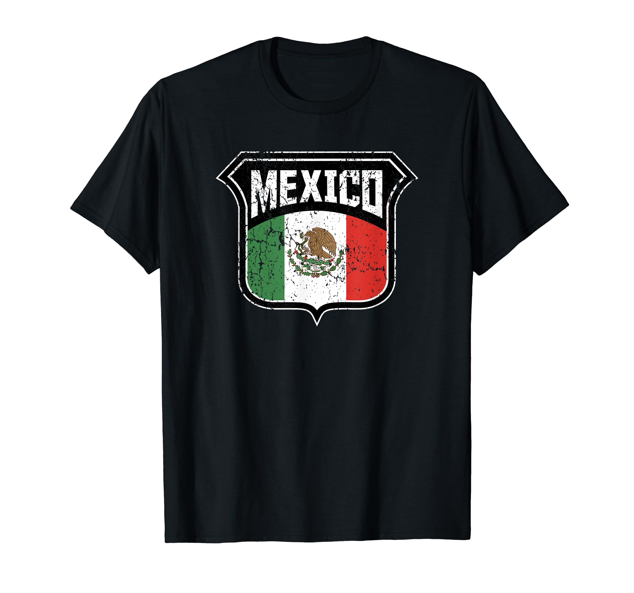 Mexico Soccer Country Flag Crest Shield T-Shirt - Graphic Print for Adults - T-Shirt, Sweatshirt, Hoodie