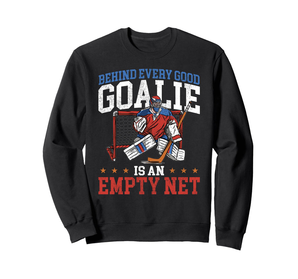 Ice Hockey Goalie Goalkeeper Behind Sweatshirt - Minimalist Print Unisex - T-Shirt, Sweatshirt, Hoodie