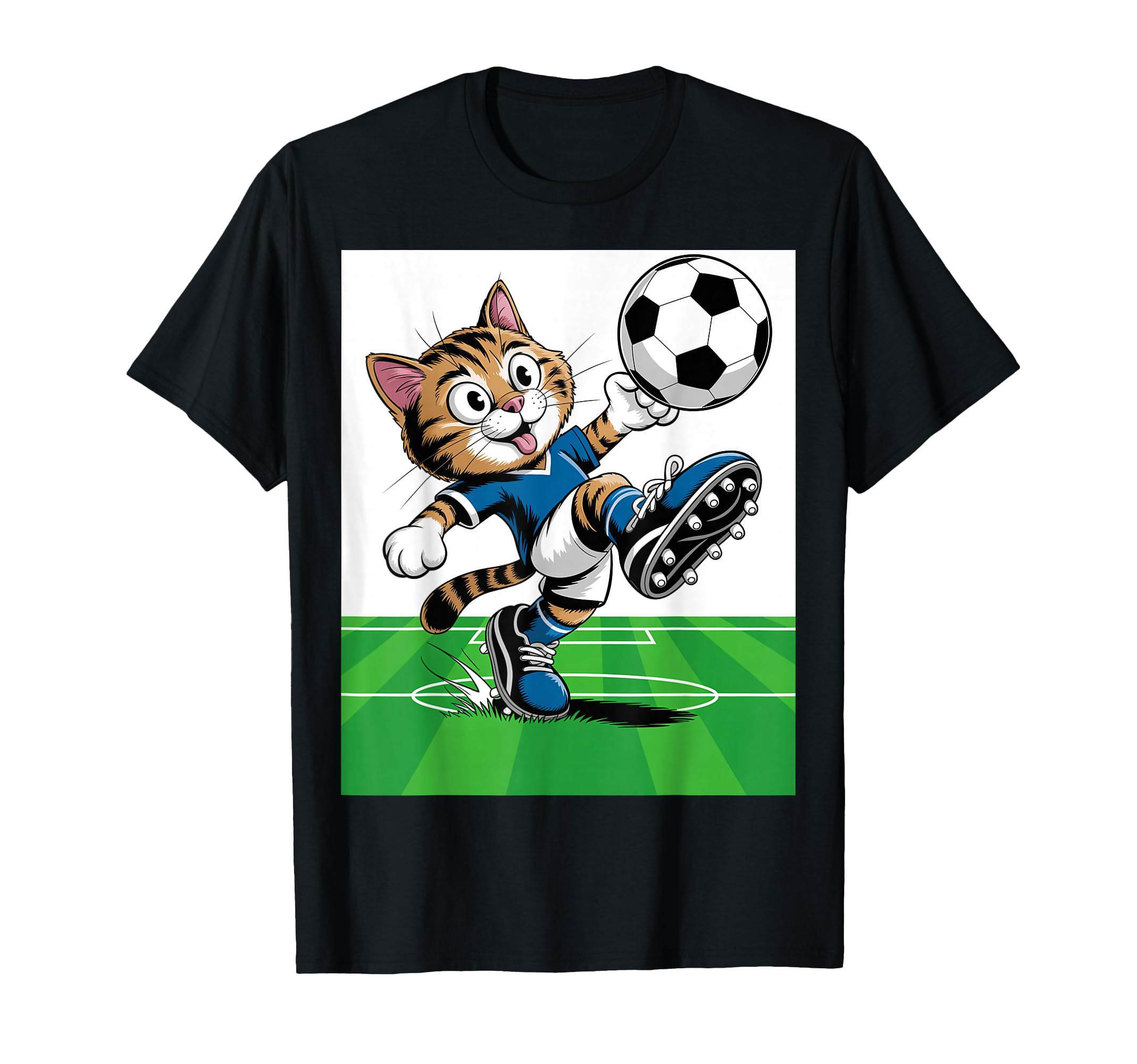 Cat Funny Cat Gang Cat Playing Soccer T-Shirt - Graphic Print for Adults - T-Shirt, Sweatshirt, Hoodie