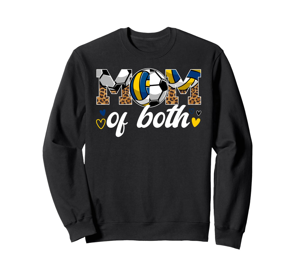 Mom Both Leopard Soccer Volleyball Sweatshirt - Trendy Graphic for Adults - T-Shirt, Sweatshirt, Hoodie