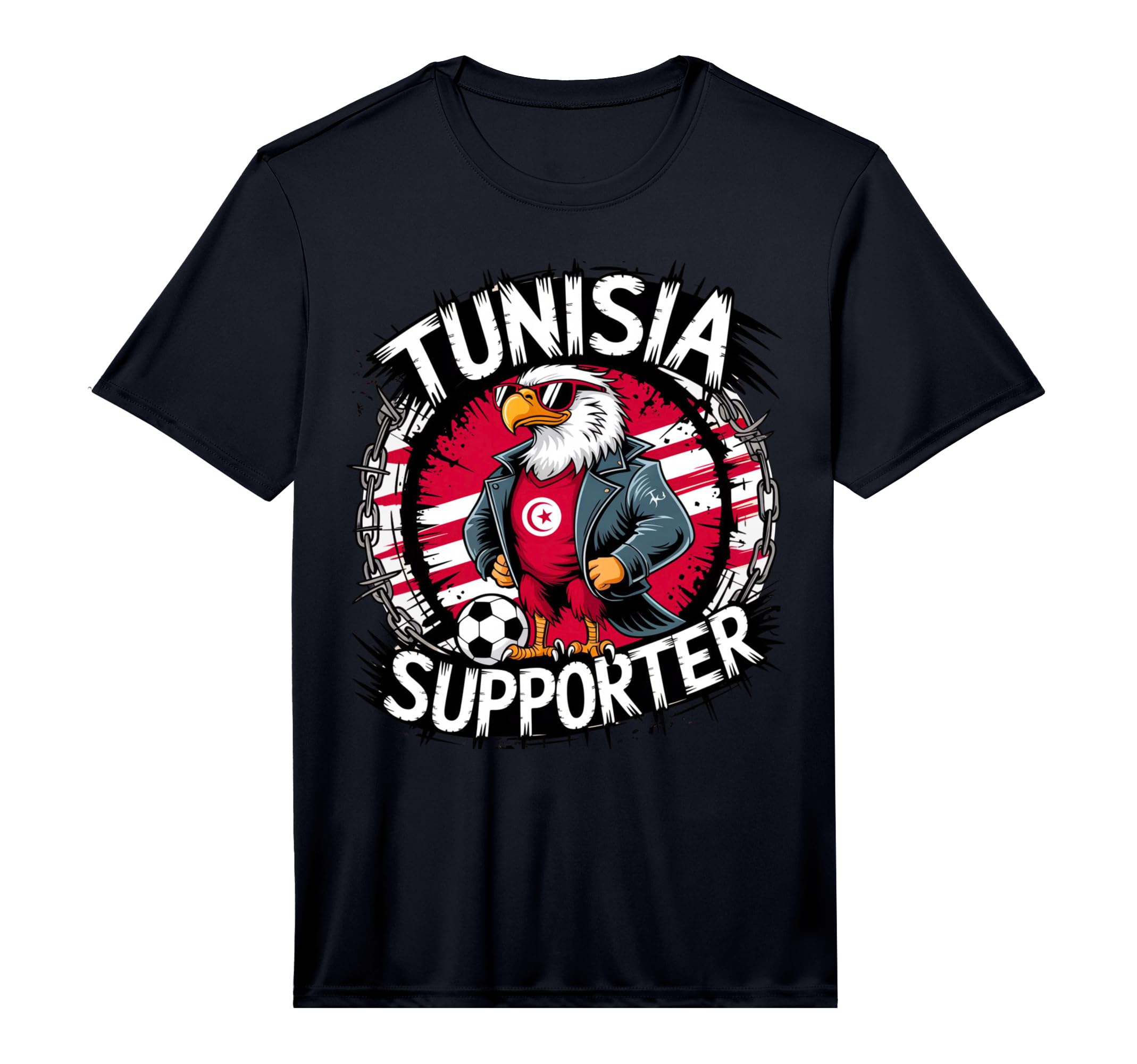 Tunisian Flag Football Fans Tunisian T-Shirt - Novelty Apparel Men Women - T-Shirt, Sweatshirt, Hoodie