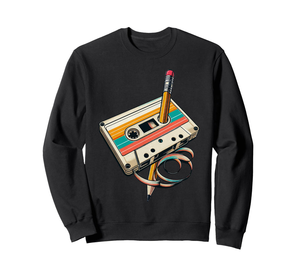 Pencil Rewind Cassette Tape Sweatshirt - Casual Everyday Wear for Adults - T-Shirt, Sweatshirt, Hoodie