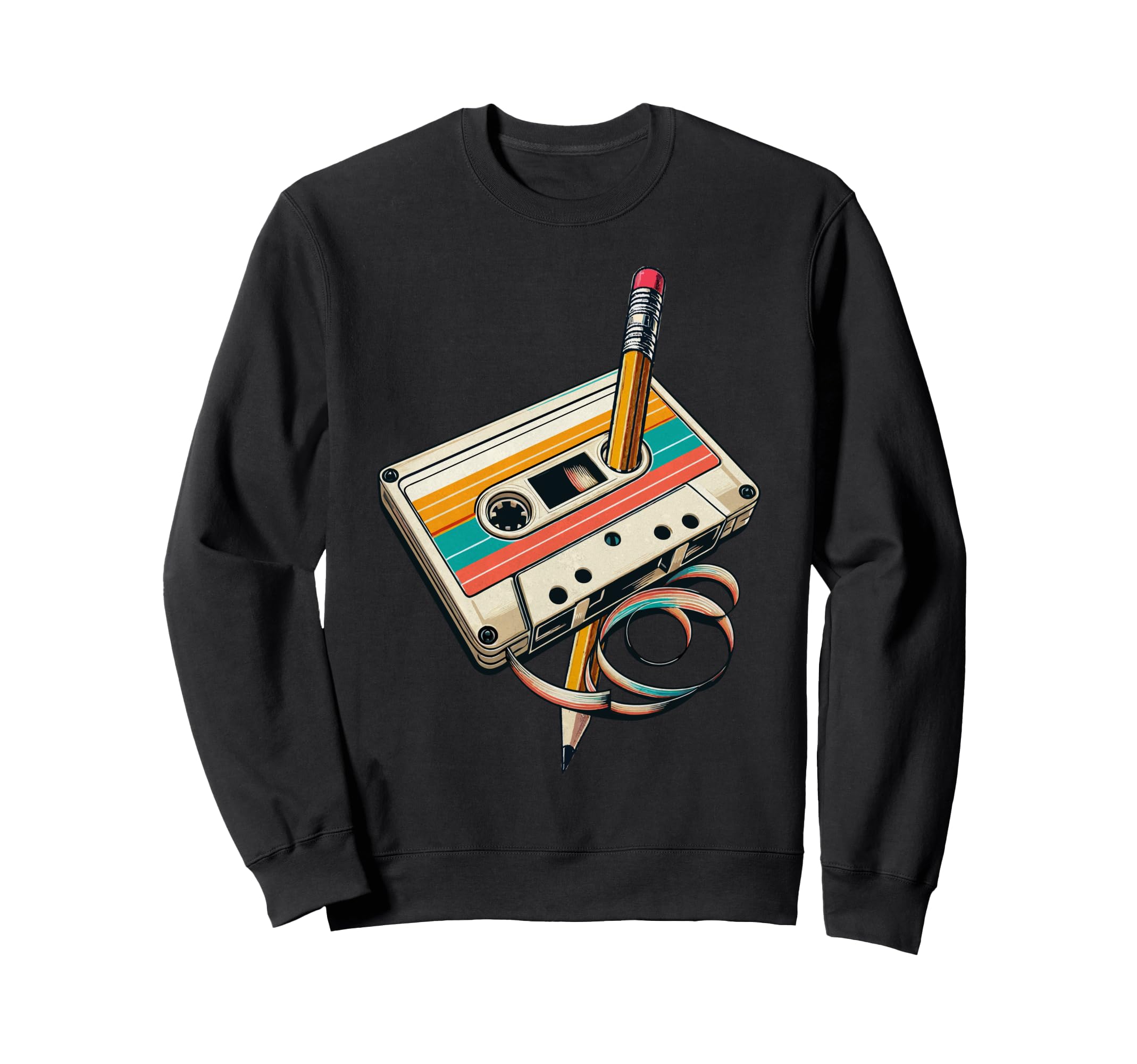 Pencil Rewind Cassette Tape Sweatshirt - Casual Everyday Wear for Adults - T-Shirt, Sweatshirt, Hoodie