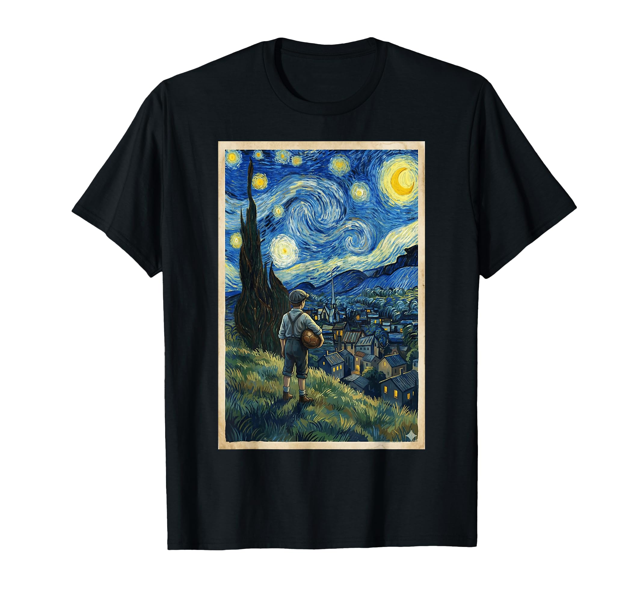 Soccer Player Starry Night Sports T-Shirt - Custom Art Print for Adults - T-Shirt, Sweatshirt, Hoodie