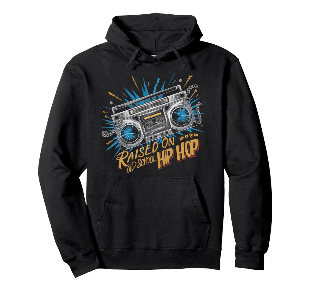 Raised Old School Graffiti Rap Hip Hop Hoodie - Unique Graphic Unisex - T-Shirt, Sweatshirt, Hoodie