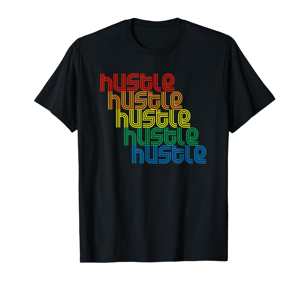 Hustle Repeat Disco 70S Funk T-Shirt - Casual Everyday Wear for Adults - T-Shirt, Sweatshirt, Hoodie