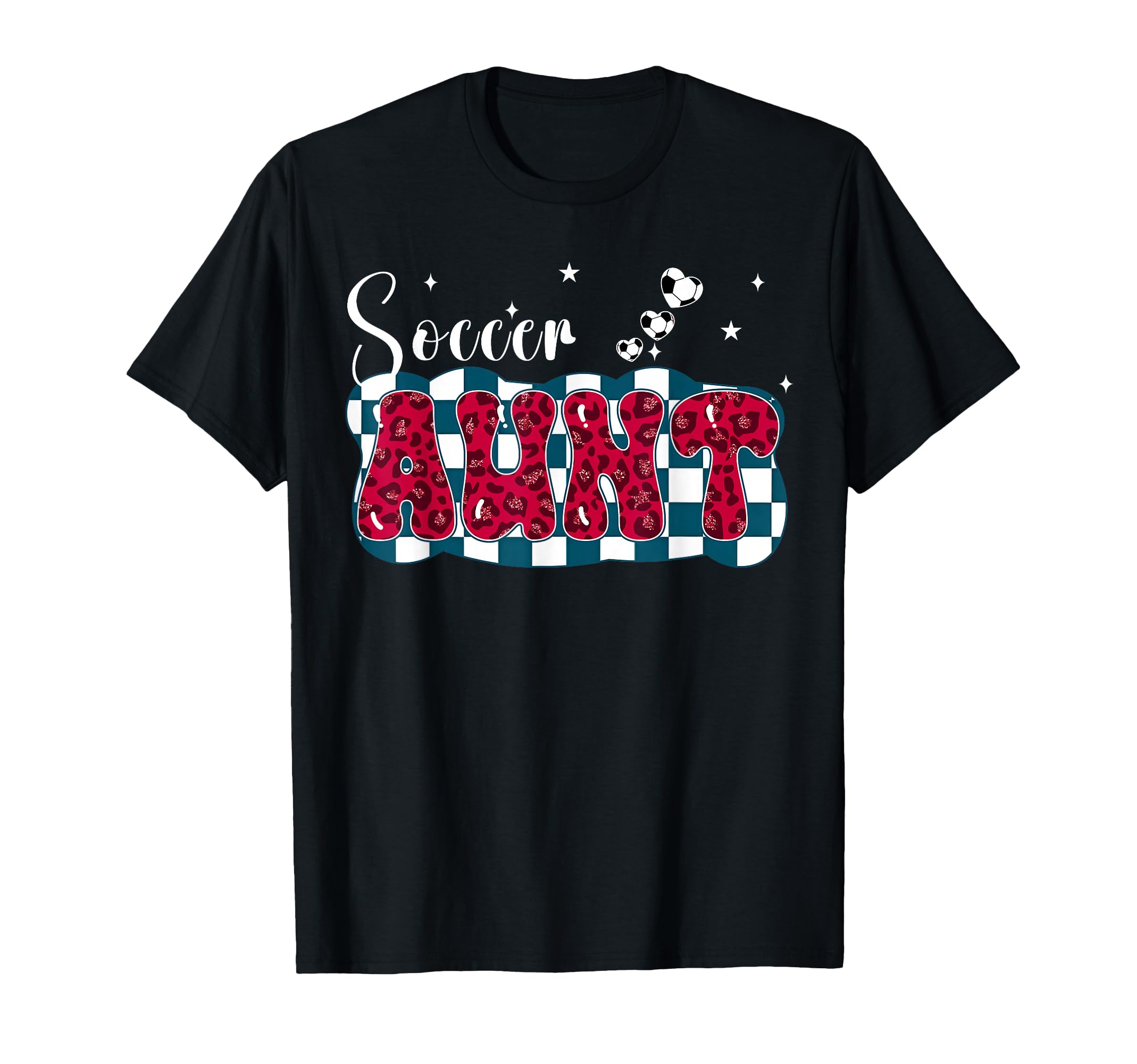 Soccer Aunt Leopard Checkerboard T-Shirt - Streetwear Style Men Women - T-Shirt, Sweatshirt, Hoodie