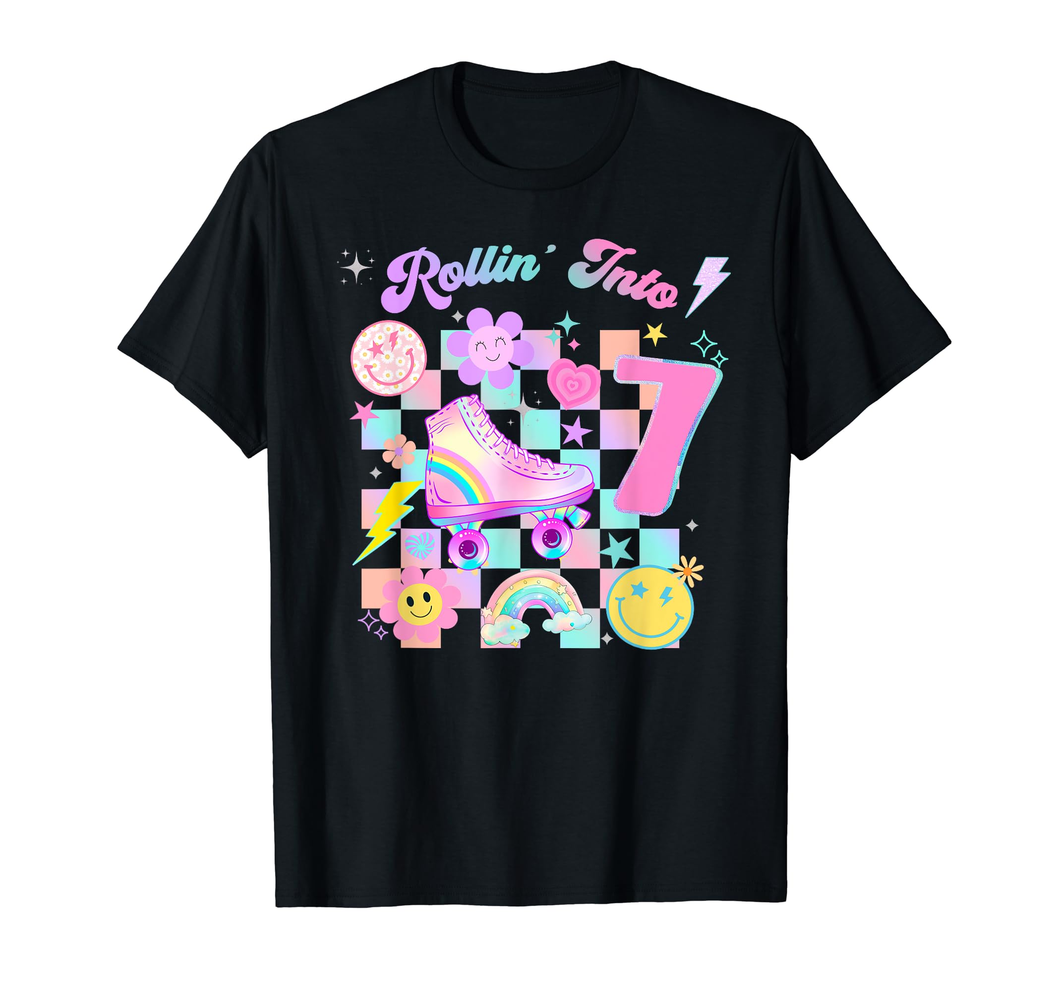 Roller Skating Birthday Groovy T-Shirt - Casual Everyday Wear Men Women - T-Shirt, Sweatshirt, Hoodie