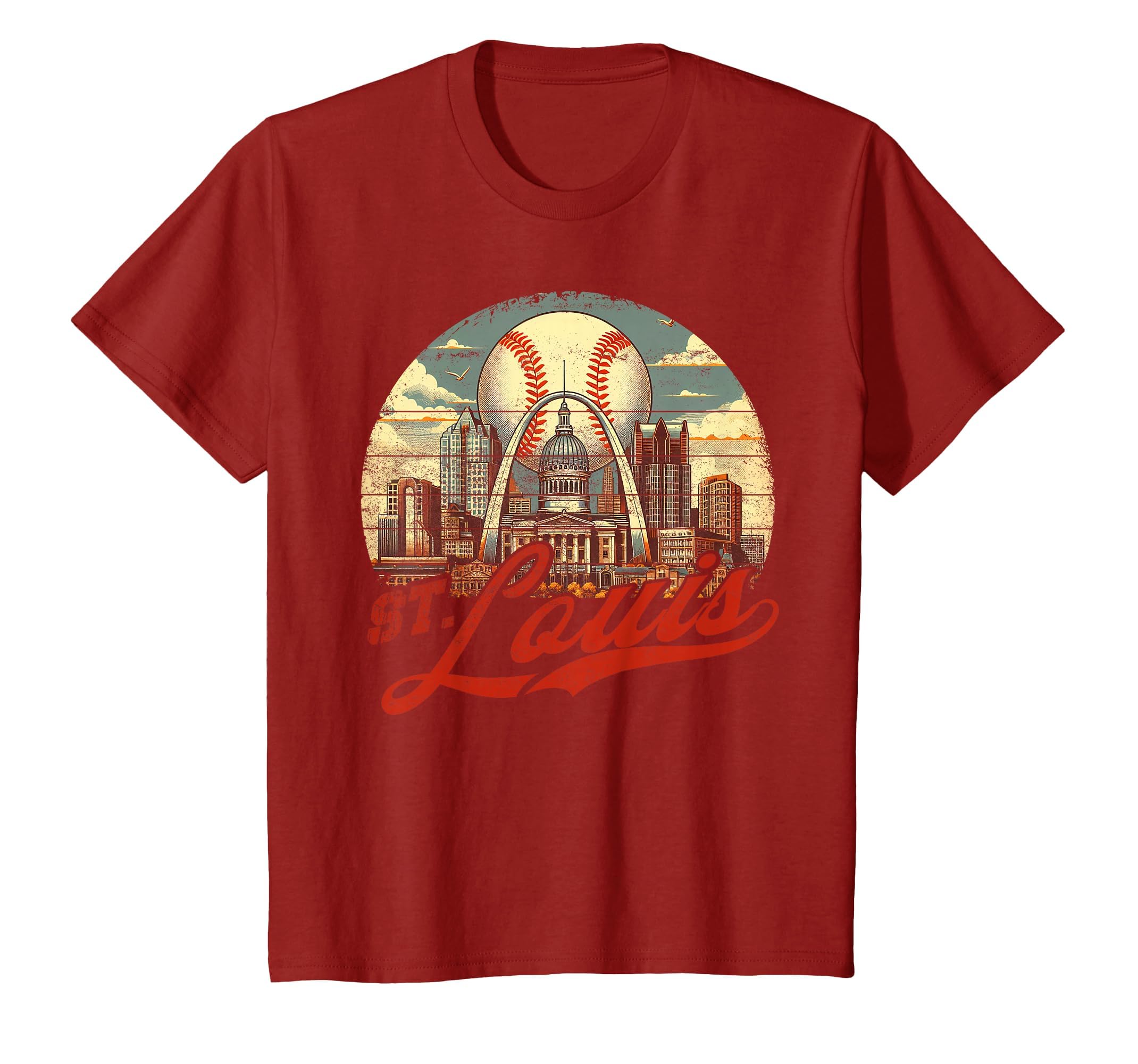 St Louis Baseball American Us Flag T-Shirt - Unique Graphic Unisex - T-Shirt, Sweatshirt, Hoodie