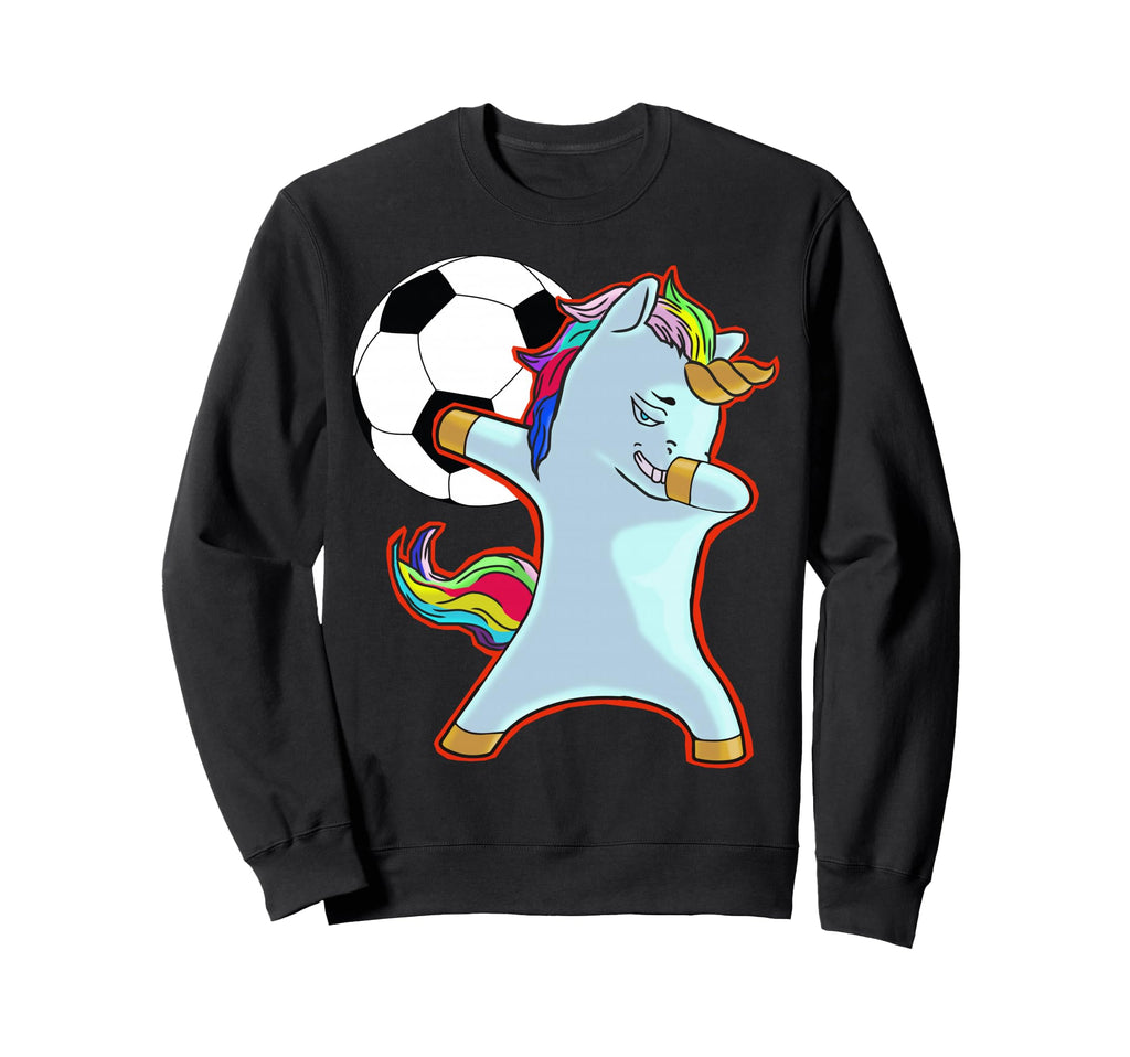 Funny Soccer Dab Dabbing Unicorn Sweatshirt - Unique Graphic Unisex - T-Shirt, Sweatshirt, Hoodie