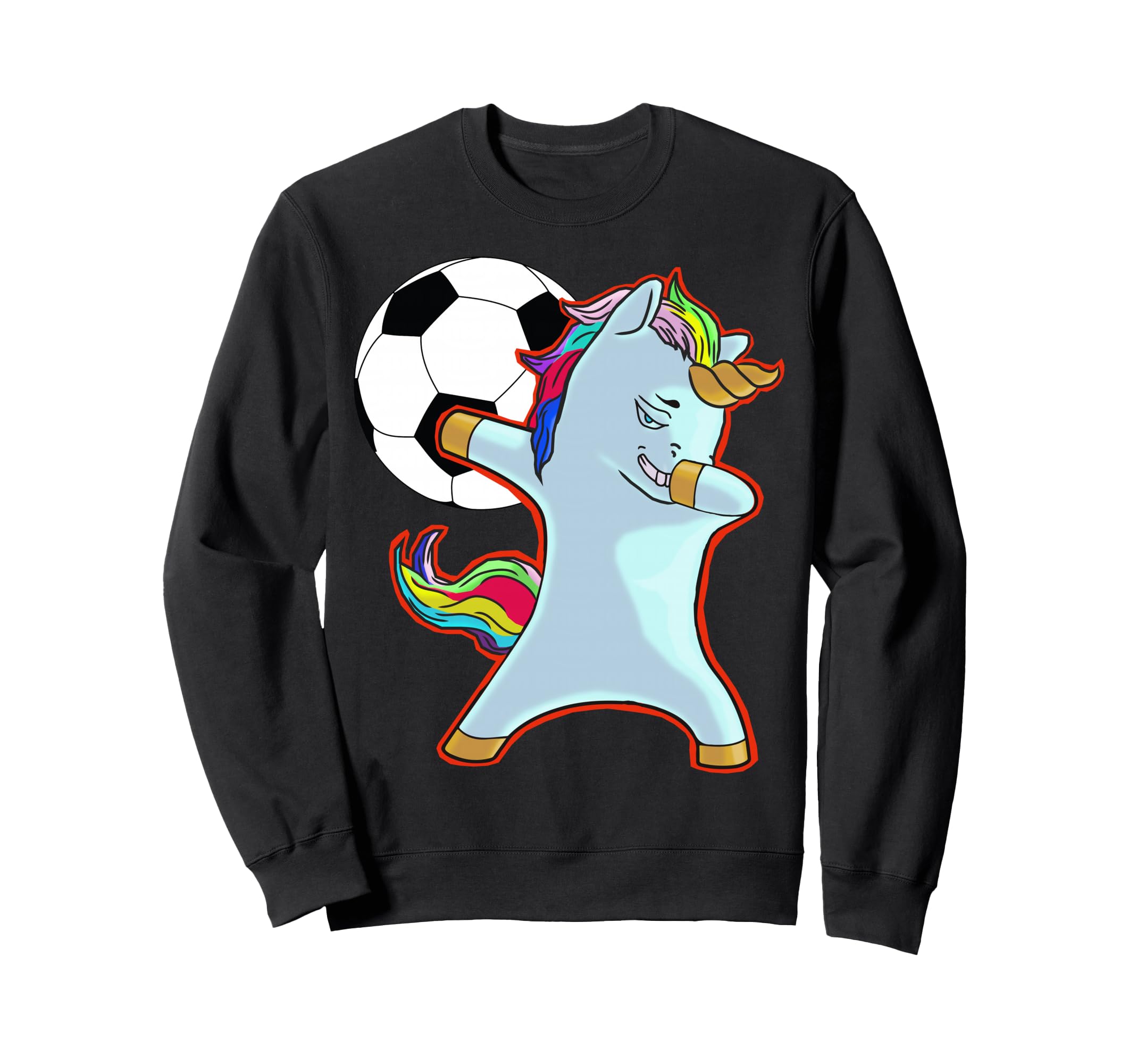 Funny Soccer Dab Dabbing Unicorn Sweatshirt - Unique Graphic Unisex - T-Shirt, Sweatshirt, Hoodie