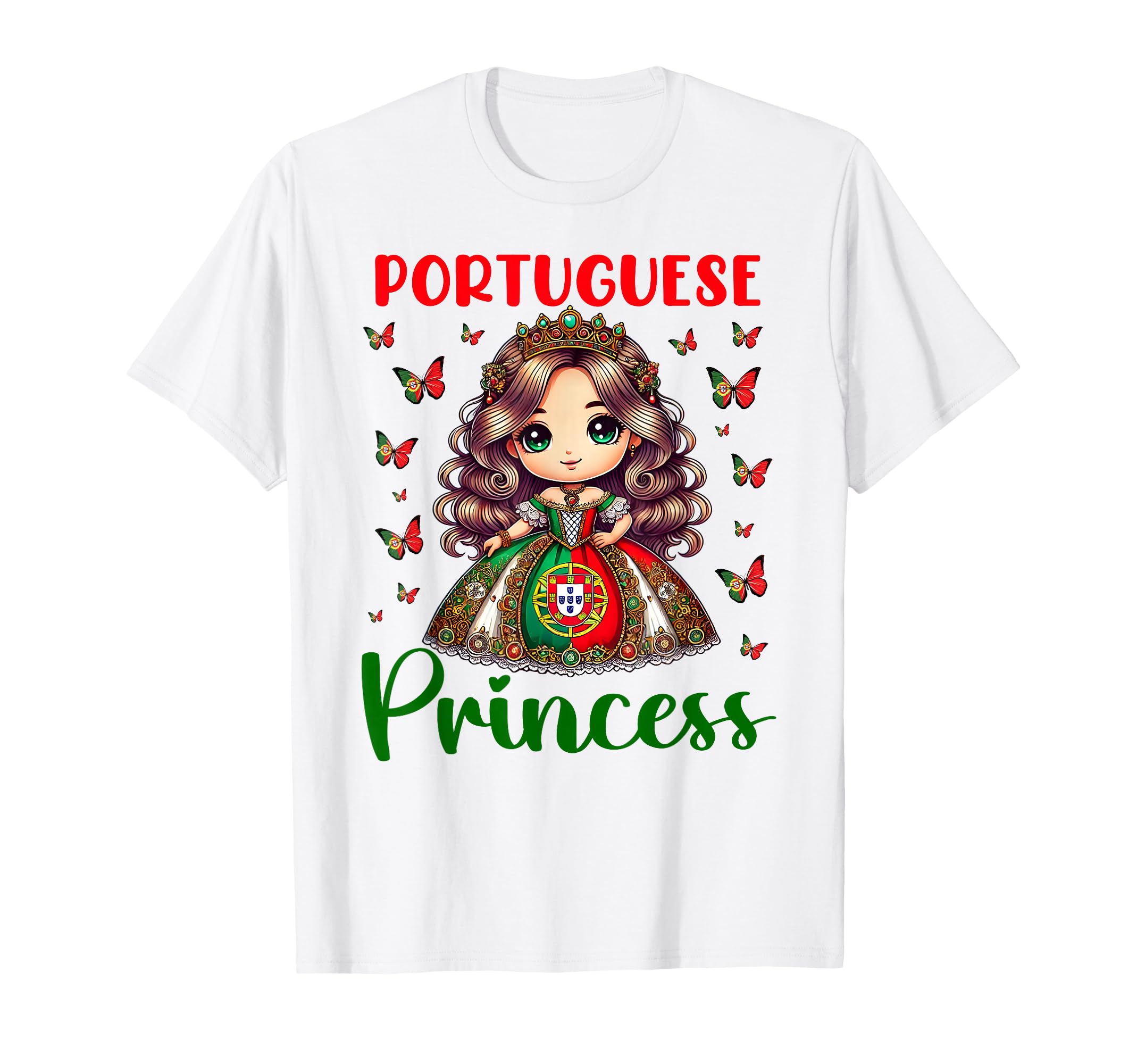 Portuguese Princess Portugal Flag And T-Shirt - Unique Graphic Men Women - T-Shirt, Sweatshirt, Hoodie