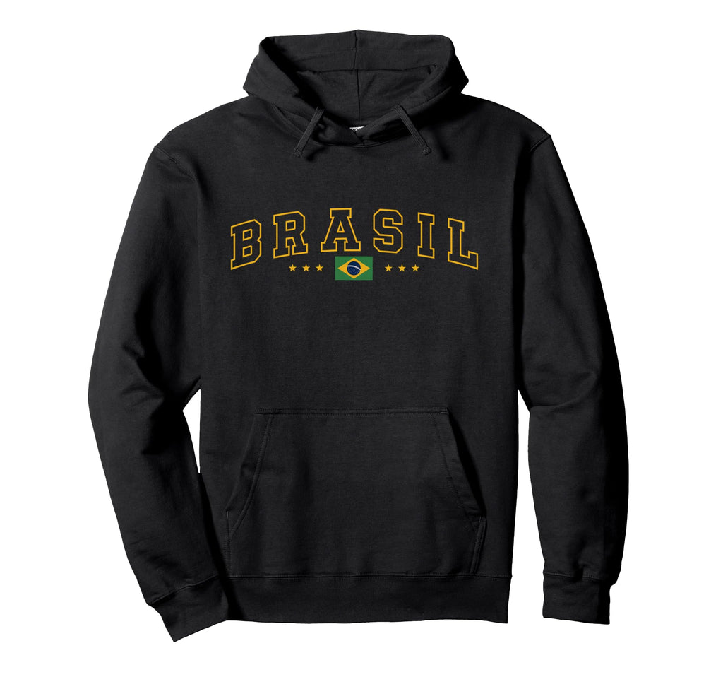 Brasil Flag College Brazil Hoodie - Casual Everyday Wear Men Women - T-Shirt, Sweatshirt, Hoodie