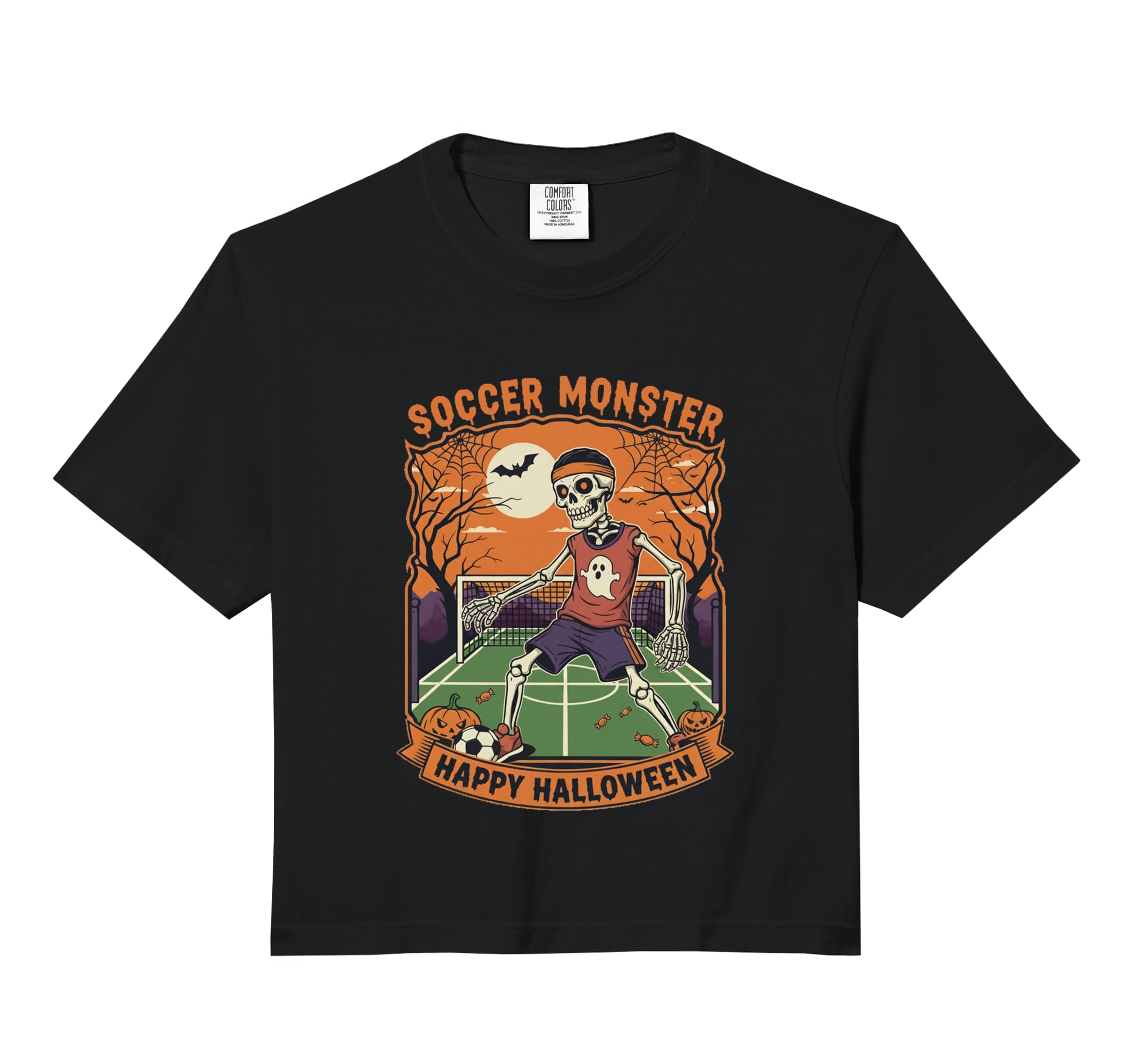 Soccer Monster Skeleton Happy Sweatshirt - Fun Novelty Design Men Women - T-Shirt, Sweatshirt, Hoodie