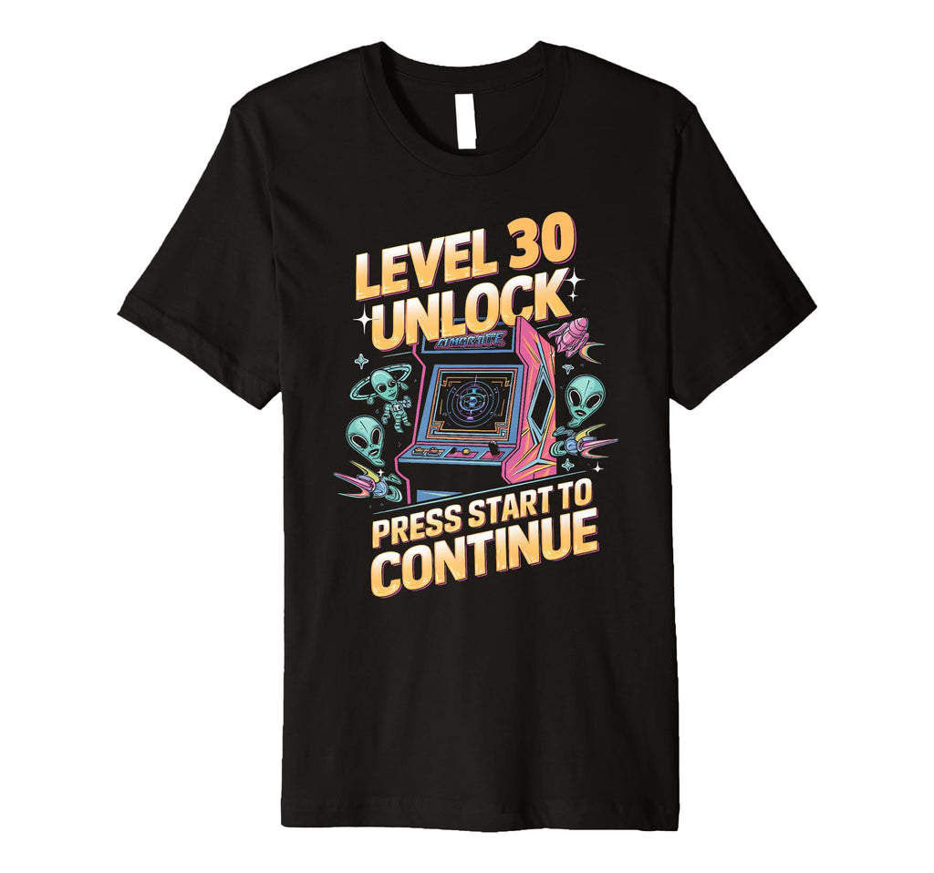 Level 30 Unlock Birthday Gamer 30 Year T-Shirt - Minimalist Print Unisex - T-Shirt, Sweatshirt, Hoodie